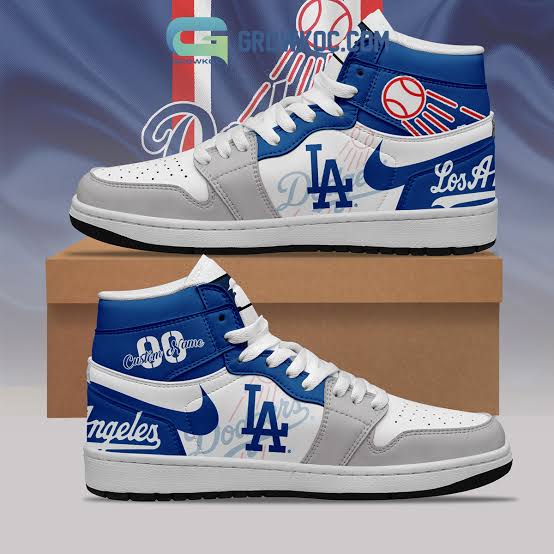 Los Angeles Dodgers Air Force Style Sneakers Limited Edition Fan Gift