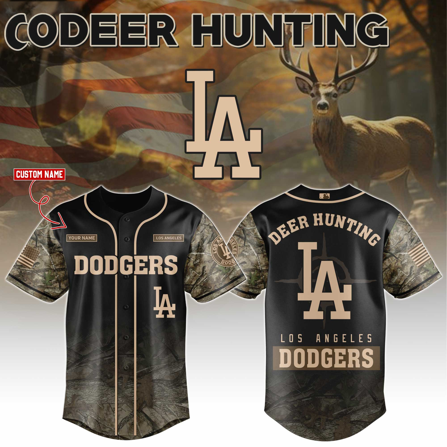 Los Angeles Dodgers Deer Hunting Limited Edition Baseball Jersey