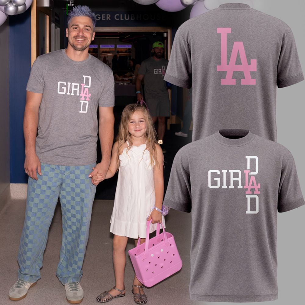 Los Angeles Dodgers Girl Dad Graphic T Shirt Baseball Fan Gift
