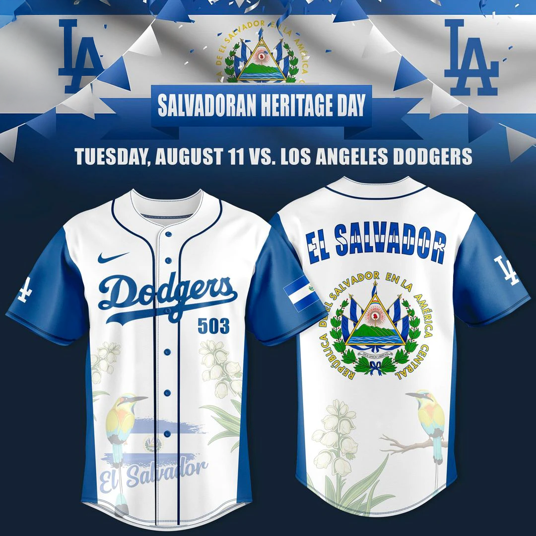 Los Angeles Dodgers Salvadoran Heritage Day Edition Jersey