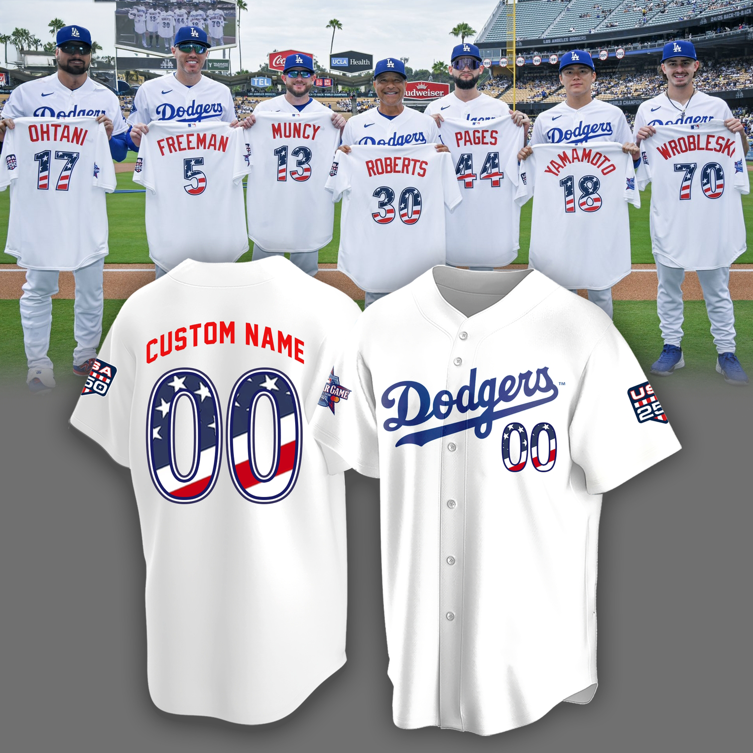 Los Angeles Dodgers USA250 All Star 2026 Baseball Jersey