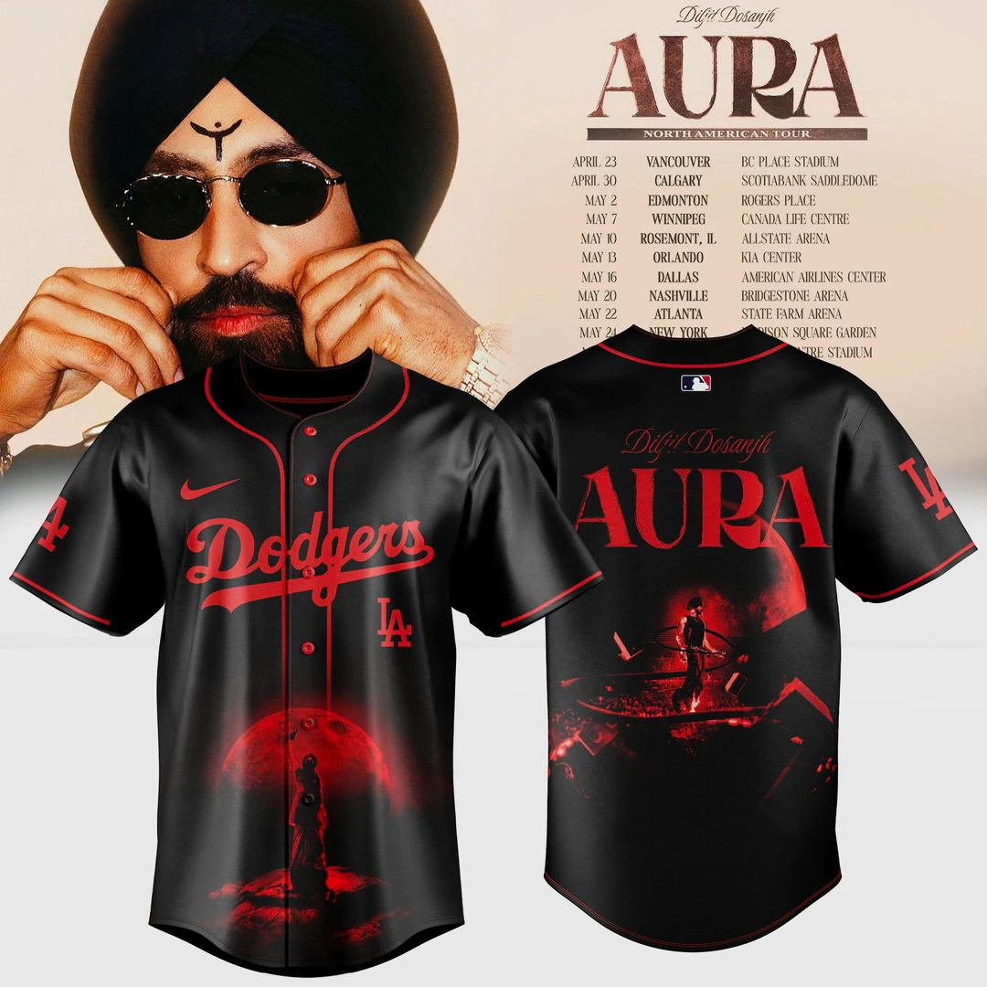 Los Angeles Dodgers x Diljit Dosanjh Aura World Tour 2026 Baseball Jersey