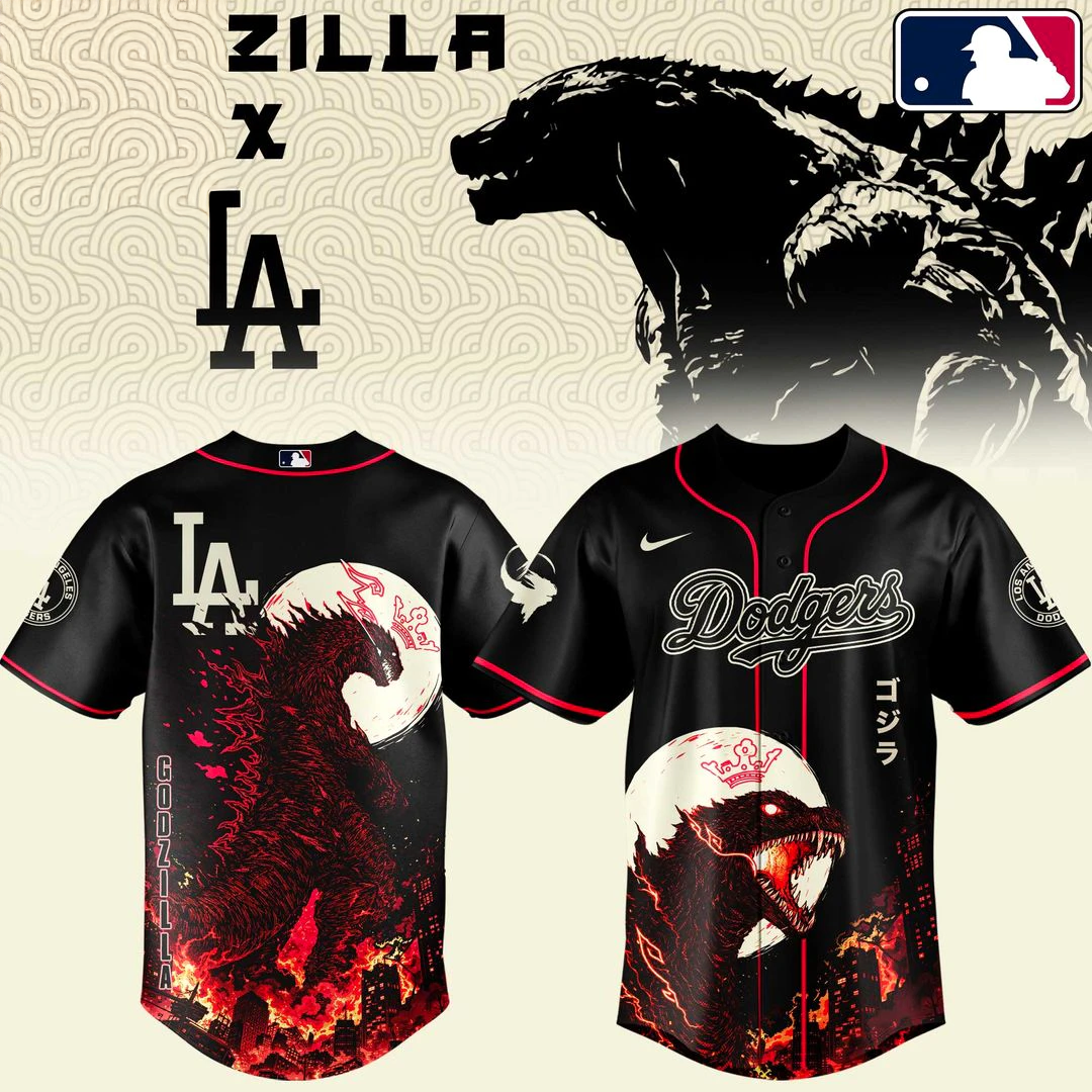 Los Angeles Dodgers x Godzilla Minus Zero Baseball Jersey
