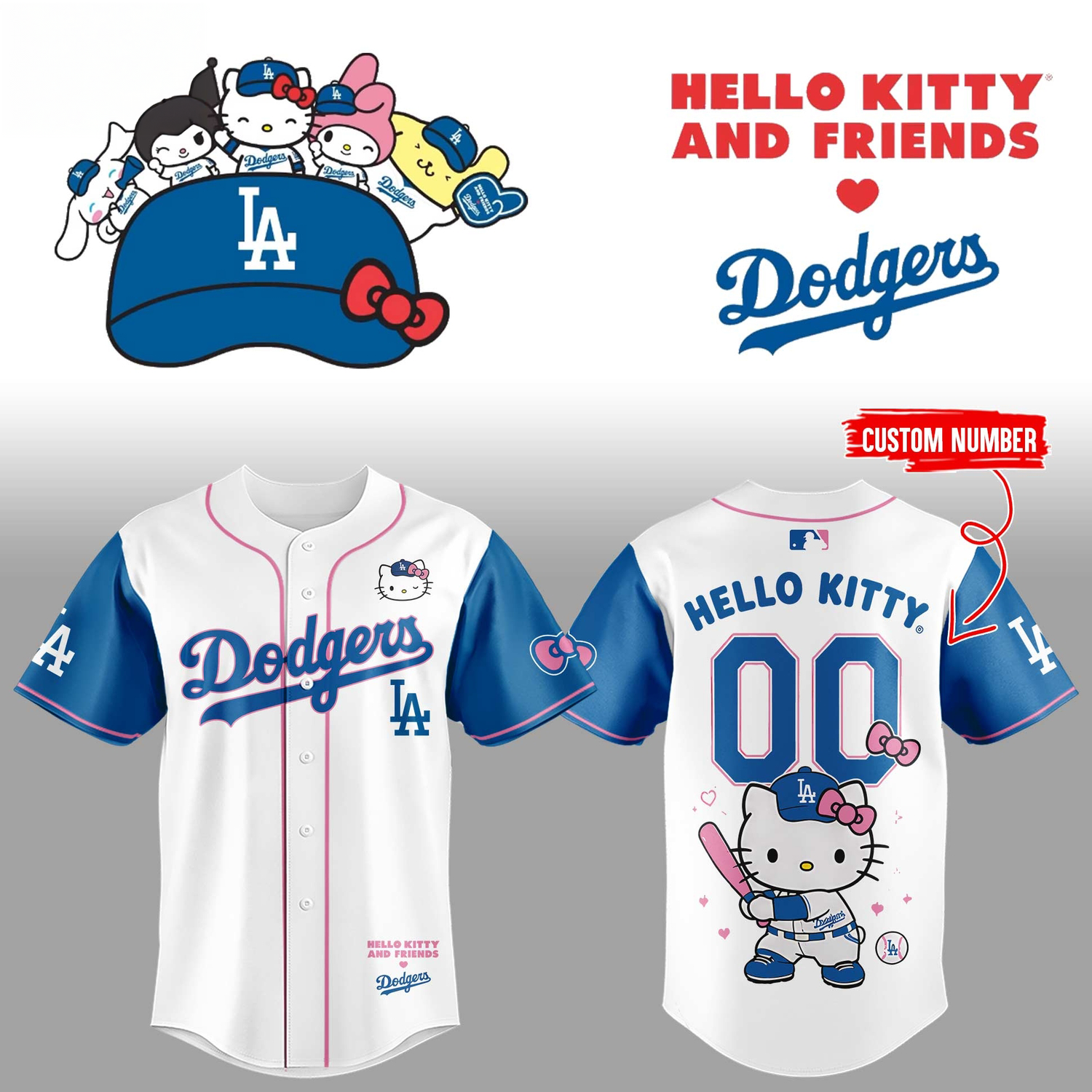 Los Angeles Dodgers x Hello Kitty 2026 Collector Edition Baseball Jersey