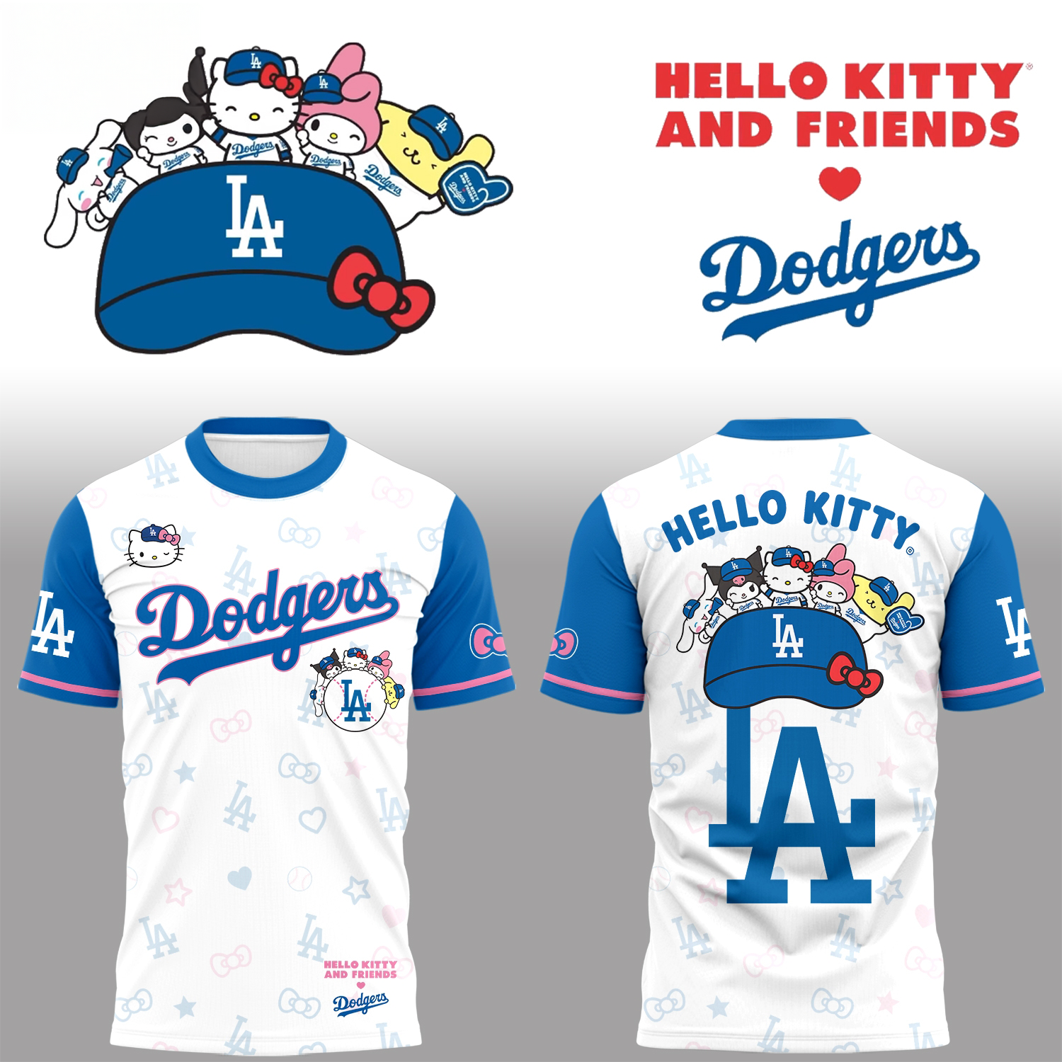 Los Angeles Dodgers x Hello Kitty 2026 Graphic T Shirt
