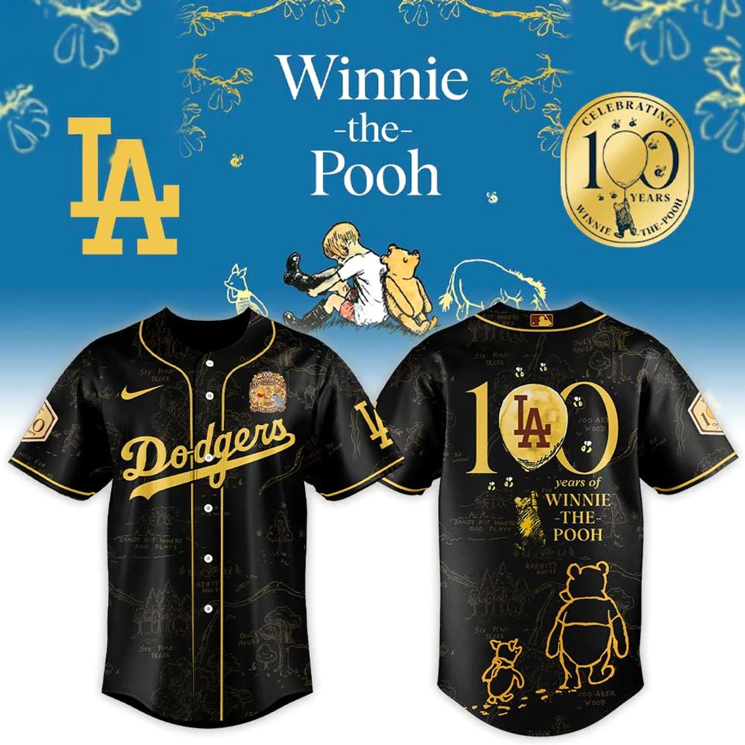 Los Angeles Dodgers x Winnie The Pooh 100th Anniversary Baseball Jersey