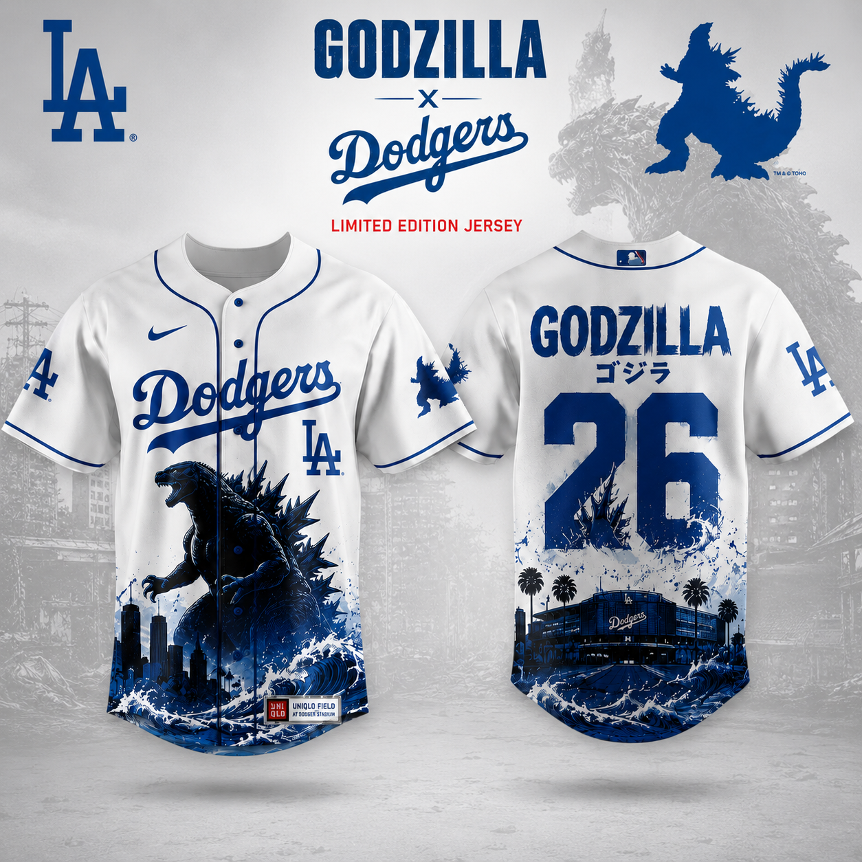 Los Angeles Godzilla Minus One Collector Edition Baseball Jersey