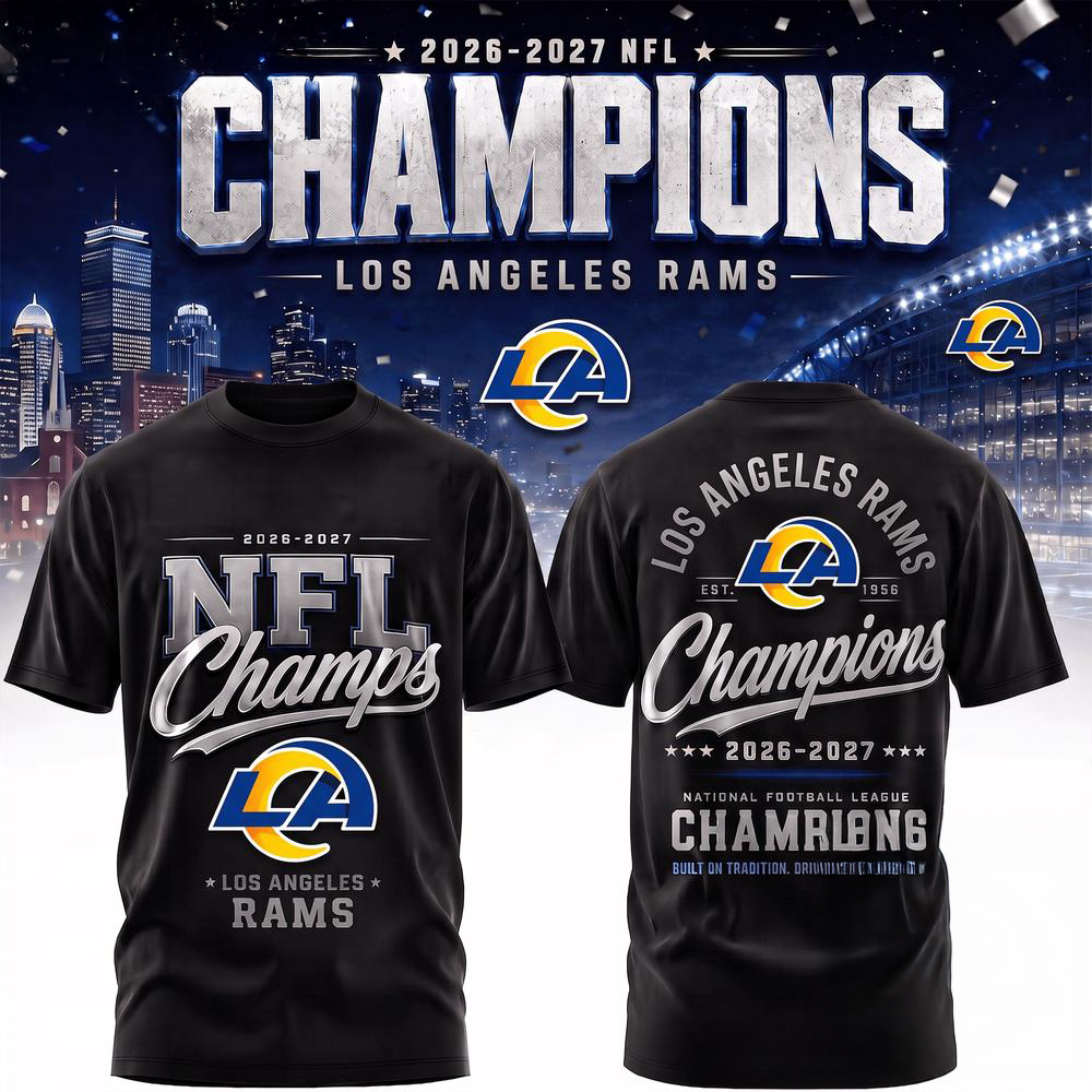 Los Angeles Rams 2026 2027 NFL Team Champions Premium 3D Fan Shirt