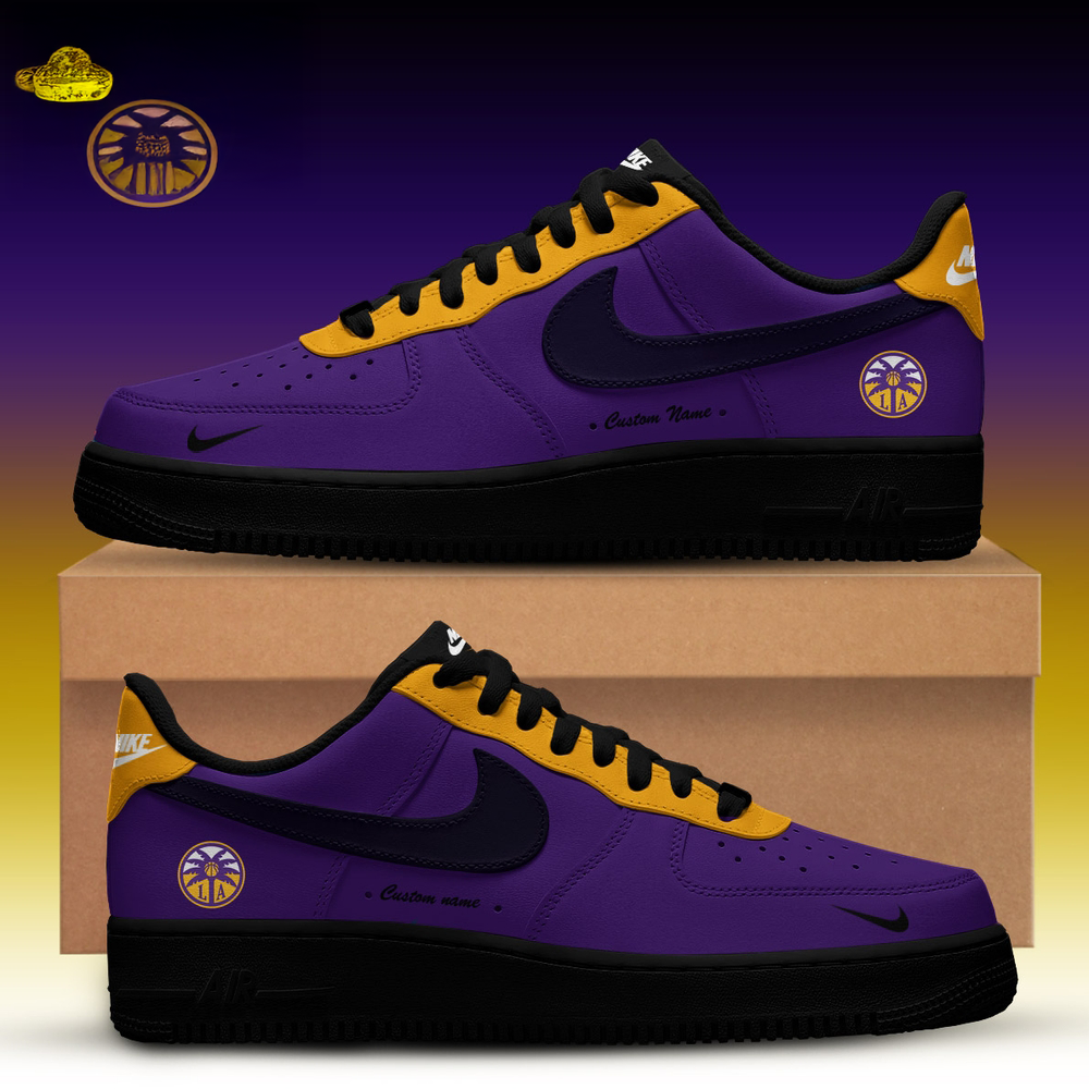 Los Angeles Sparks WNBA x Back 2 Black Edition Nike Air Force 1 Low Custom Shoes Fan Gift