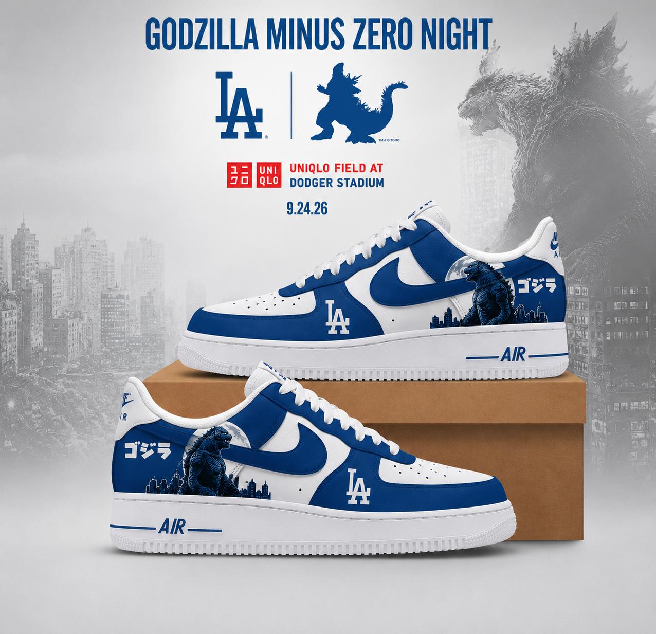 Los Angeles x Godzilla Minus One Custom High Top Sneakers