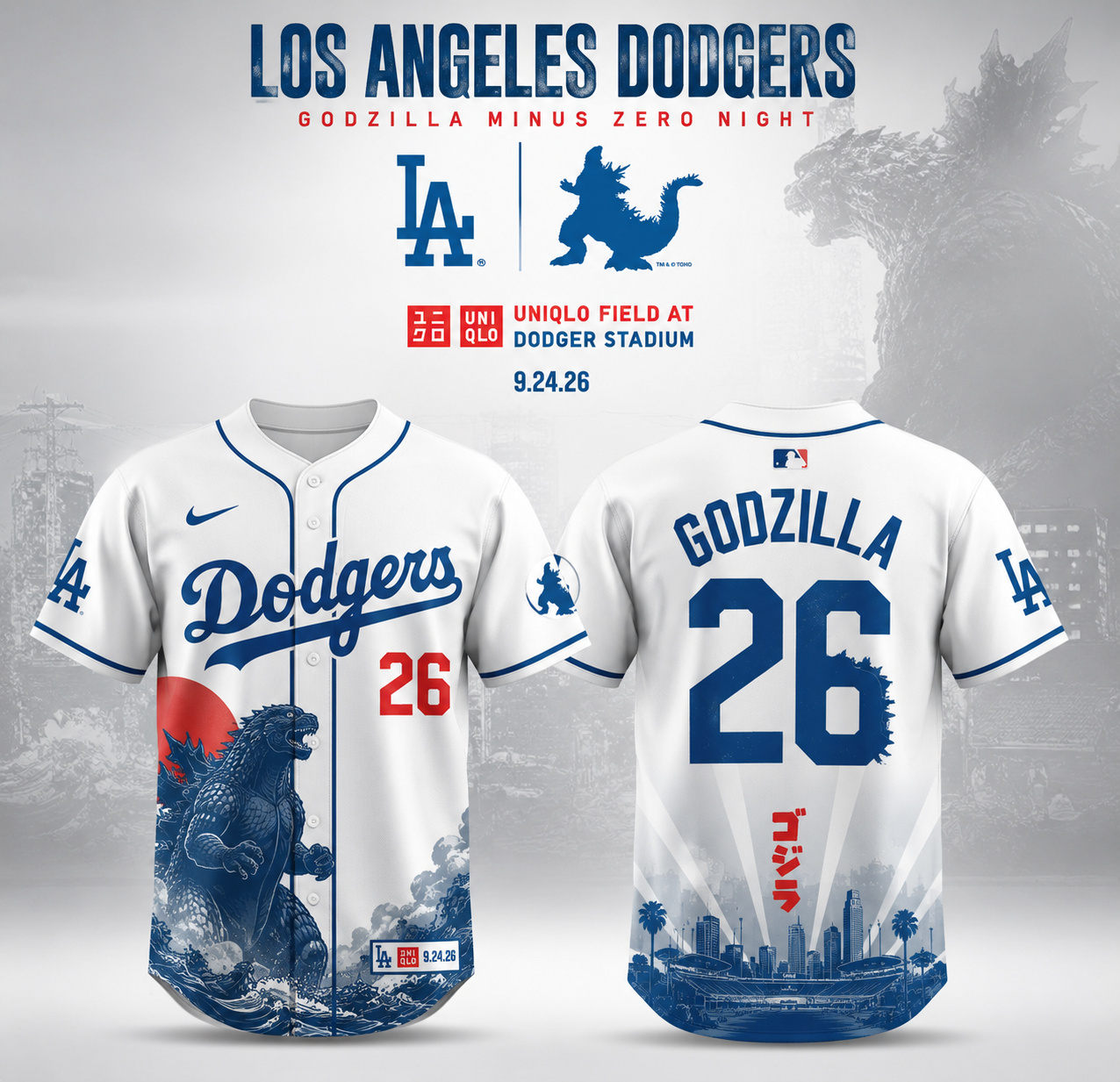 Los Angeles x Godzilla Minus One Limited Edition Baseball Jersey