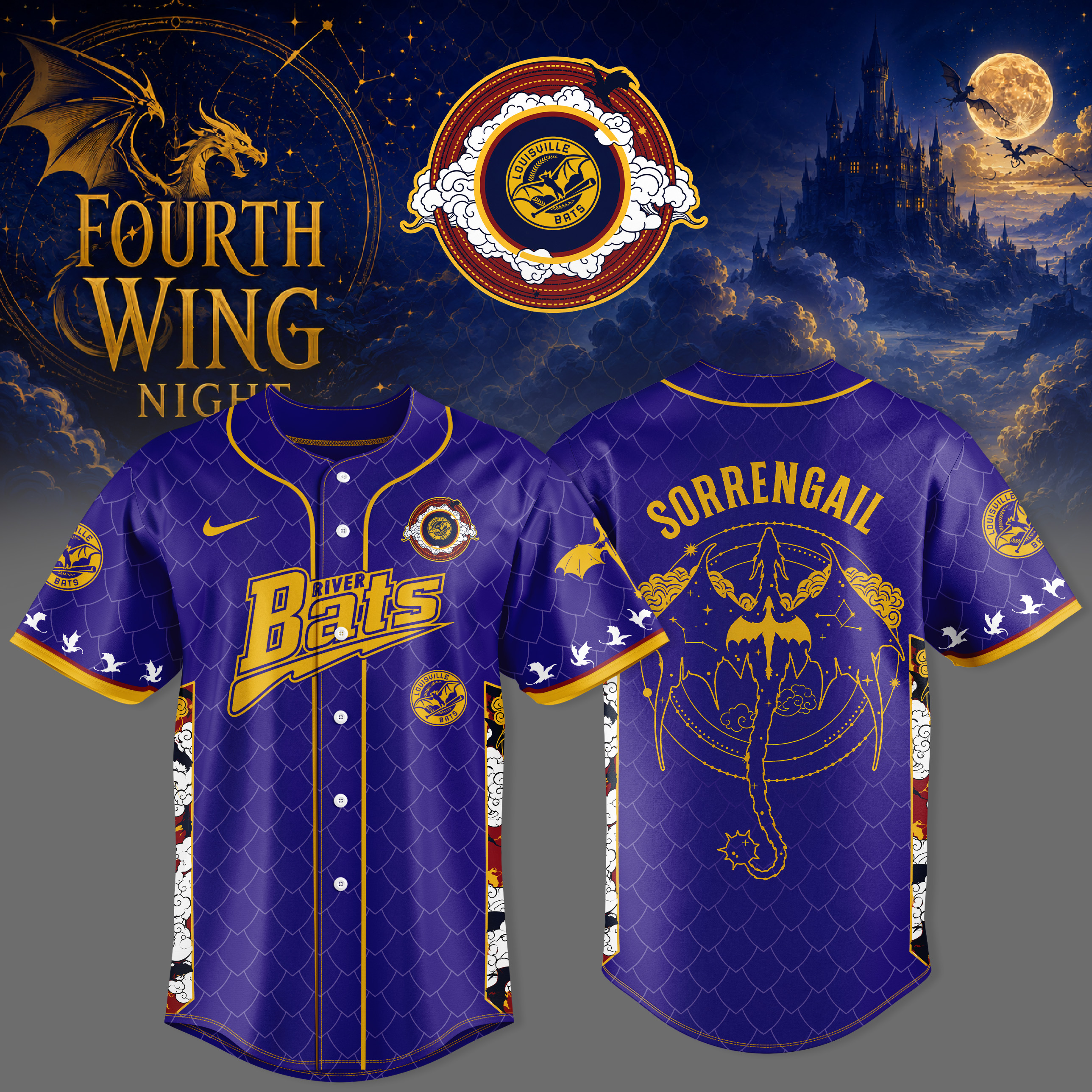 Louisville Bats Fourth Wing Night 2026 Limited Edition Baseball Jersey Gifts For Fans