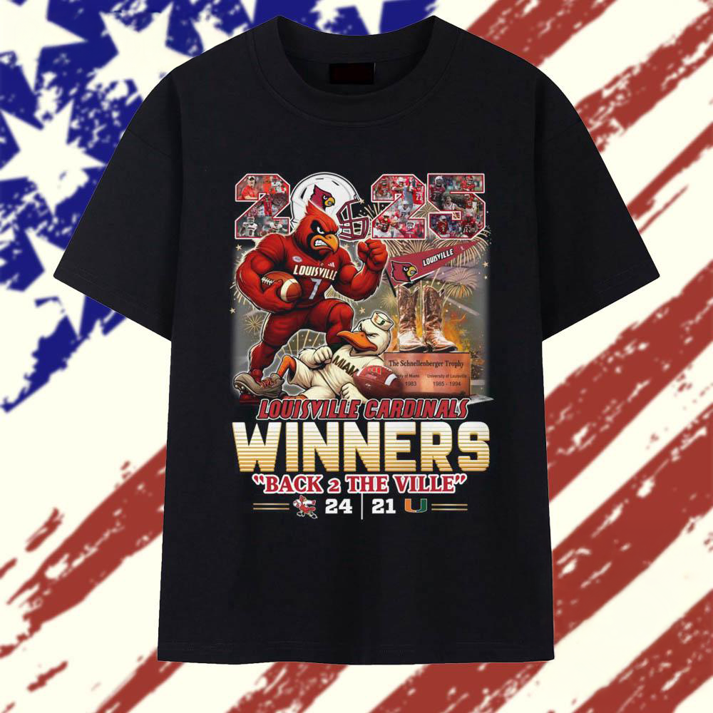 Louisville Cardinals 2025 Back 2 The Ville Winners T Shirt