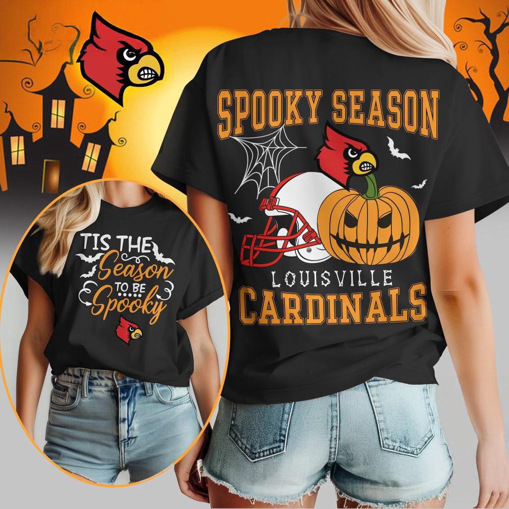 Louisville Cardinals 2025 NCAA Halloween Spooky Season Vintage T Shirt