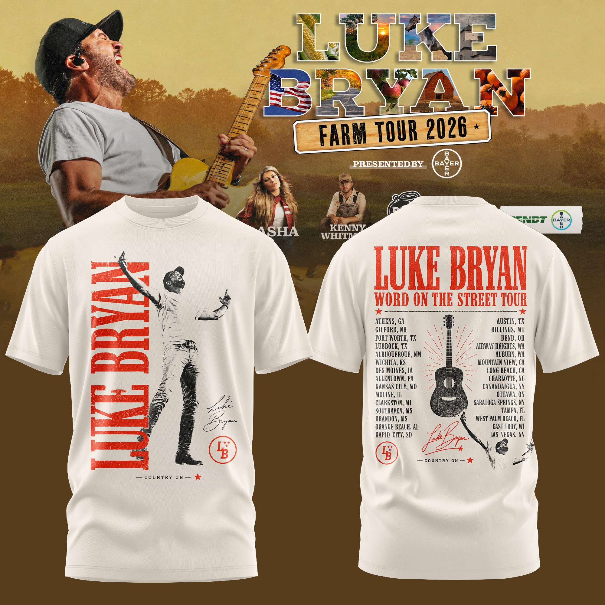 Luke Bryan Word On The Street Tour 2026 Collector Edition Graphic T Shirt
