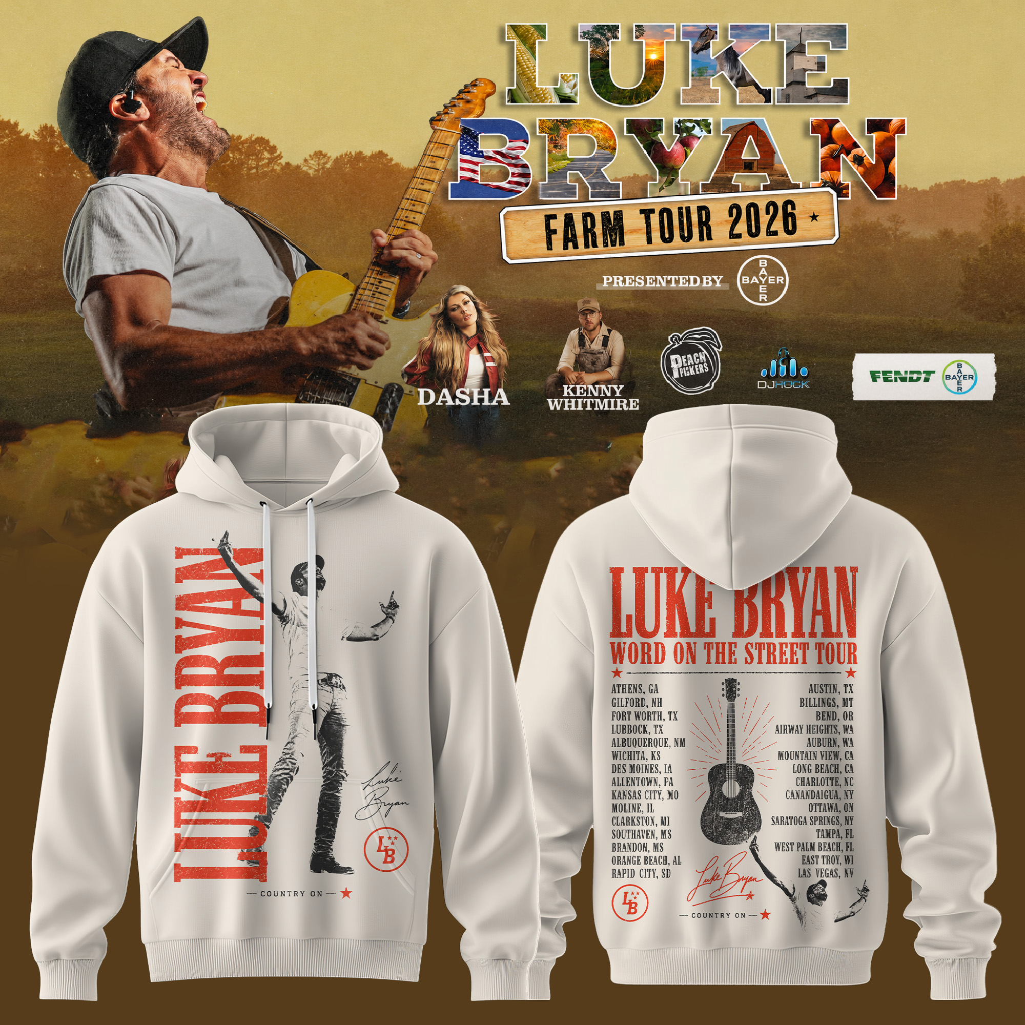 Luke Bryan Word On The Street Tour 2026 Collector Edition Hoodie