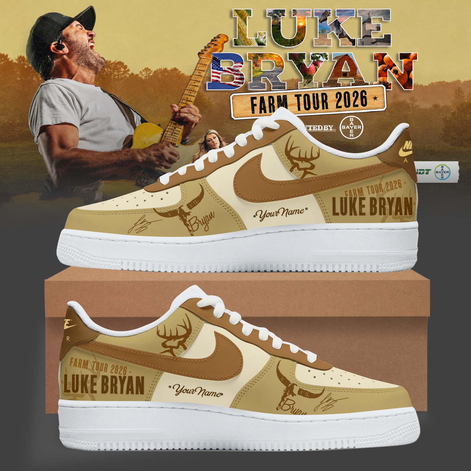 Luke Bryan Word On The Street Tour 2026 Custom High Top Sneakers