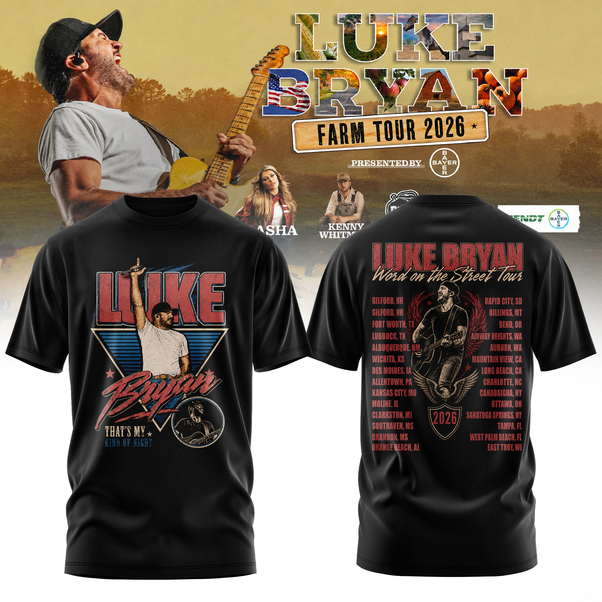 Luke Bryan Word On The Street Tour 2026 Exclusive Music Lover Tee