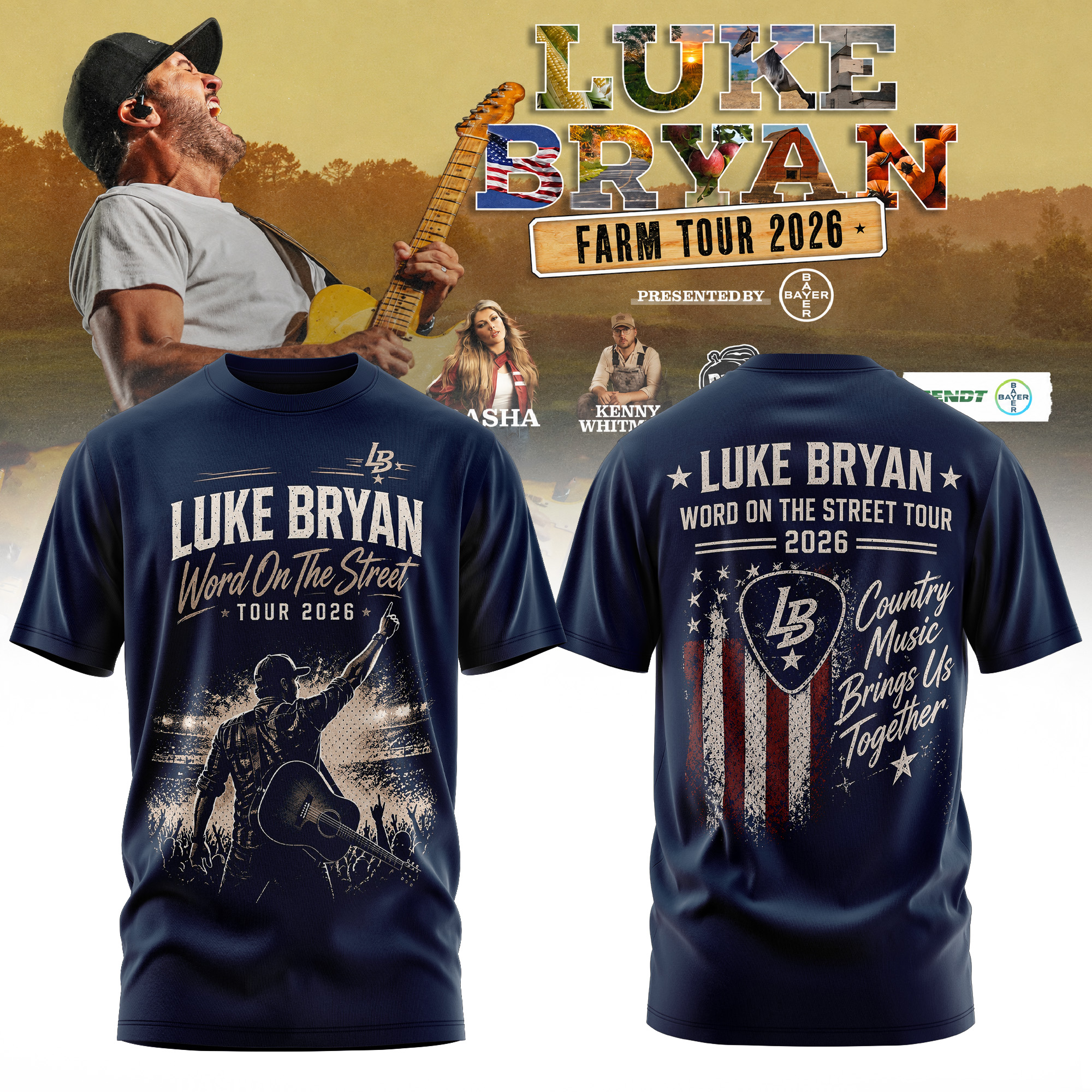 Luke Bryan Word On The Street Tour 2026 Limited Release Graphic T Shirt