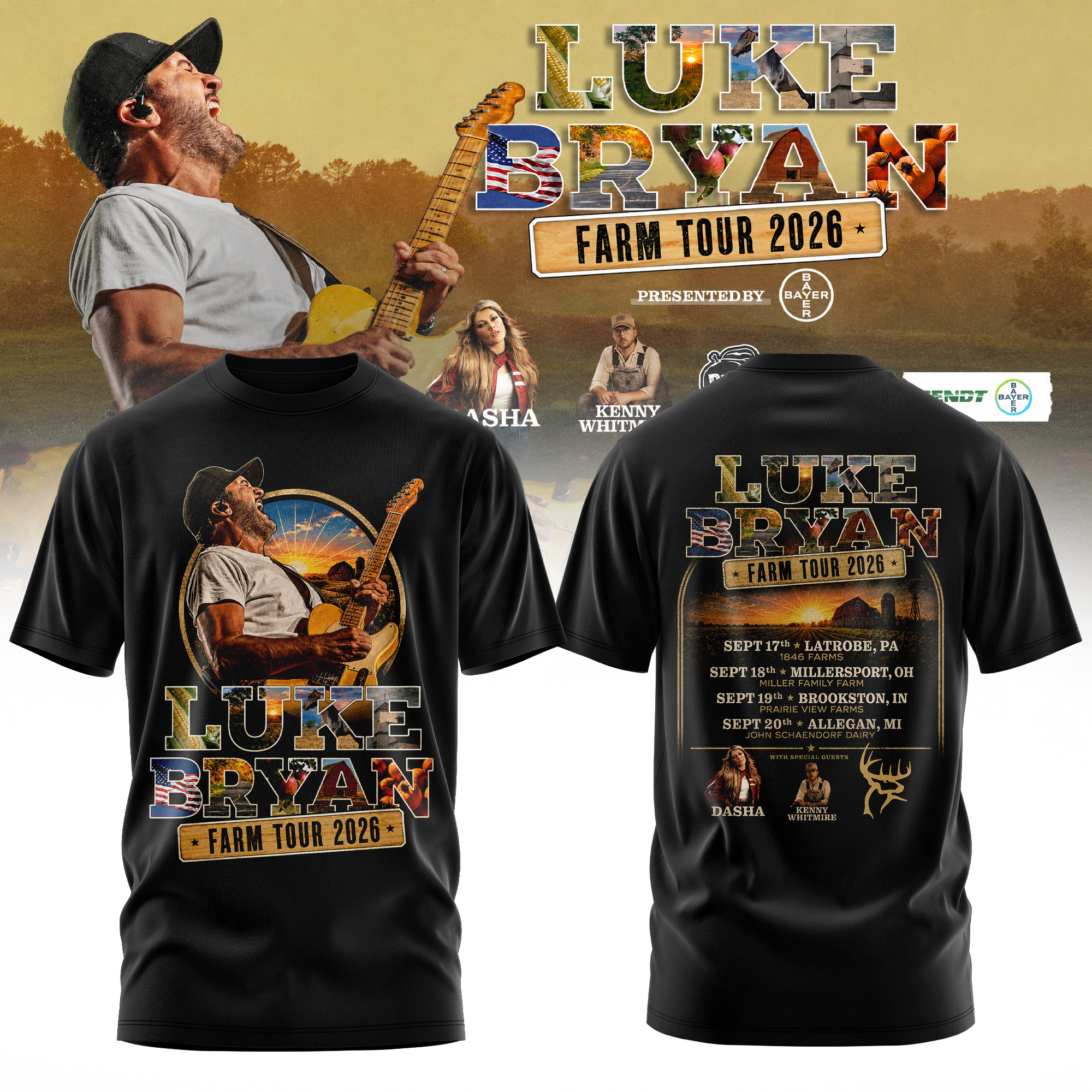 Luke Bryan Word On The Street Tour 2026 Premium Tour Merchandise T Shirt
