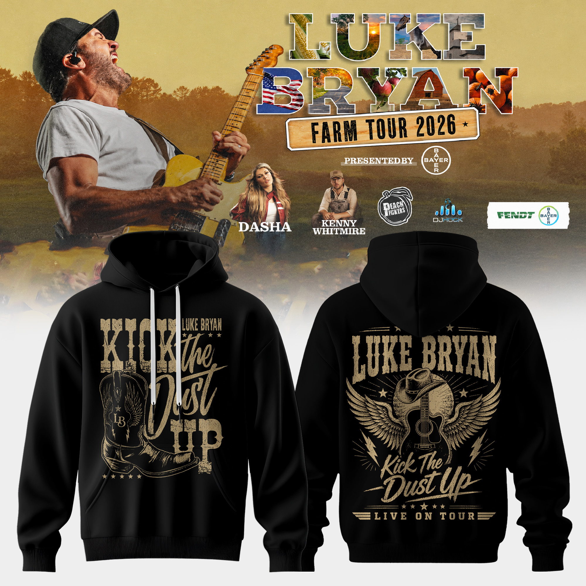 Luke Bryan Word On The Street Tour 2026 Signature Fan Hoodie