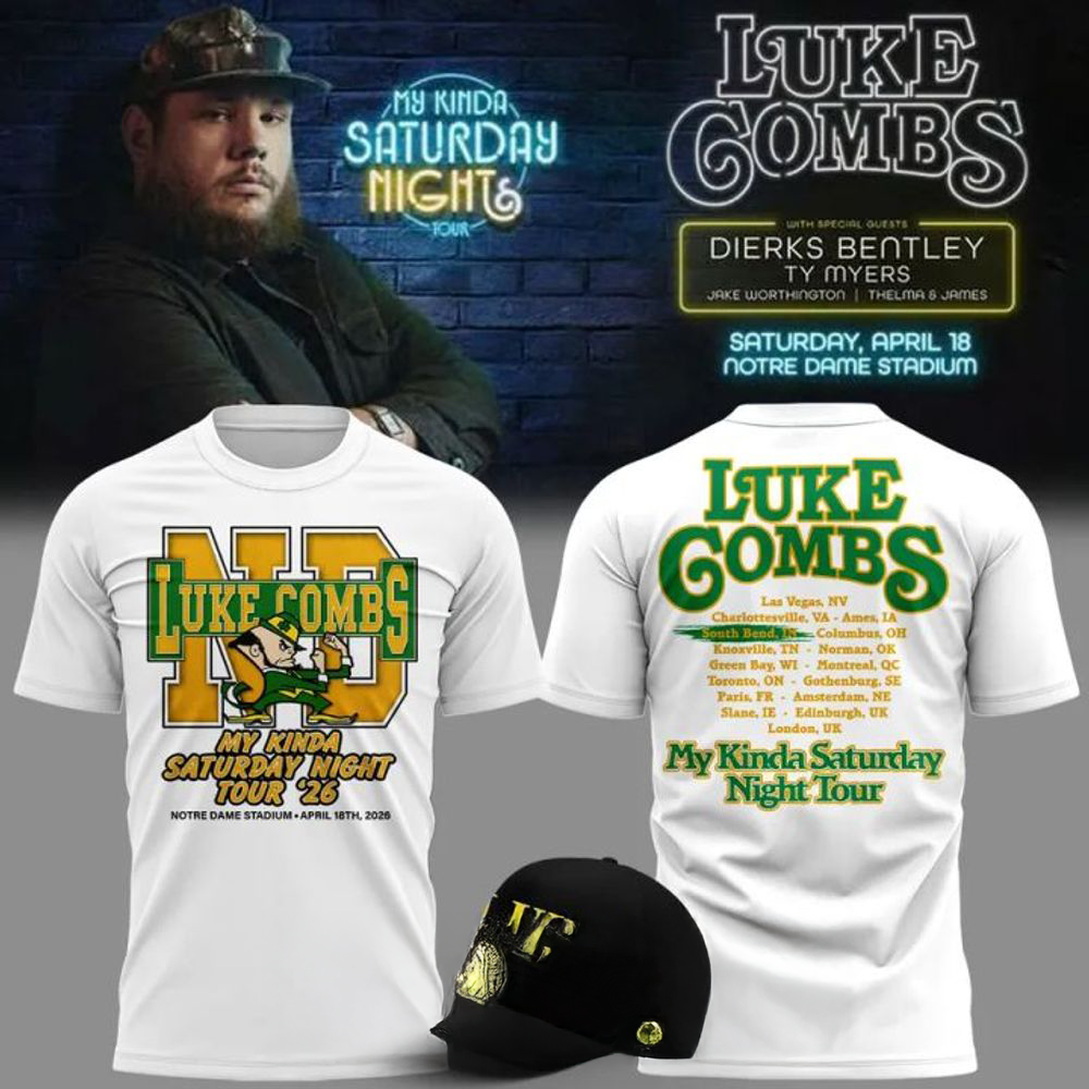 Luke Combs x Notre Dame Fighting My Kinda Saturday Night Tour 2026 Shirt