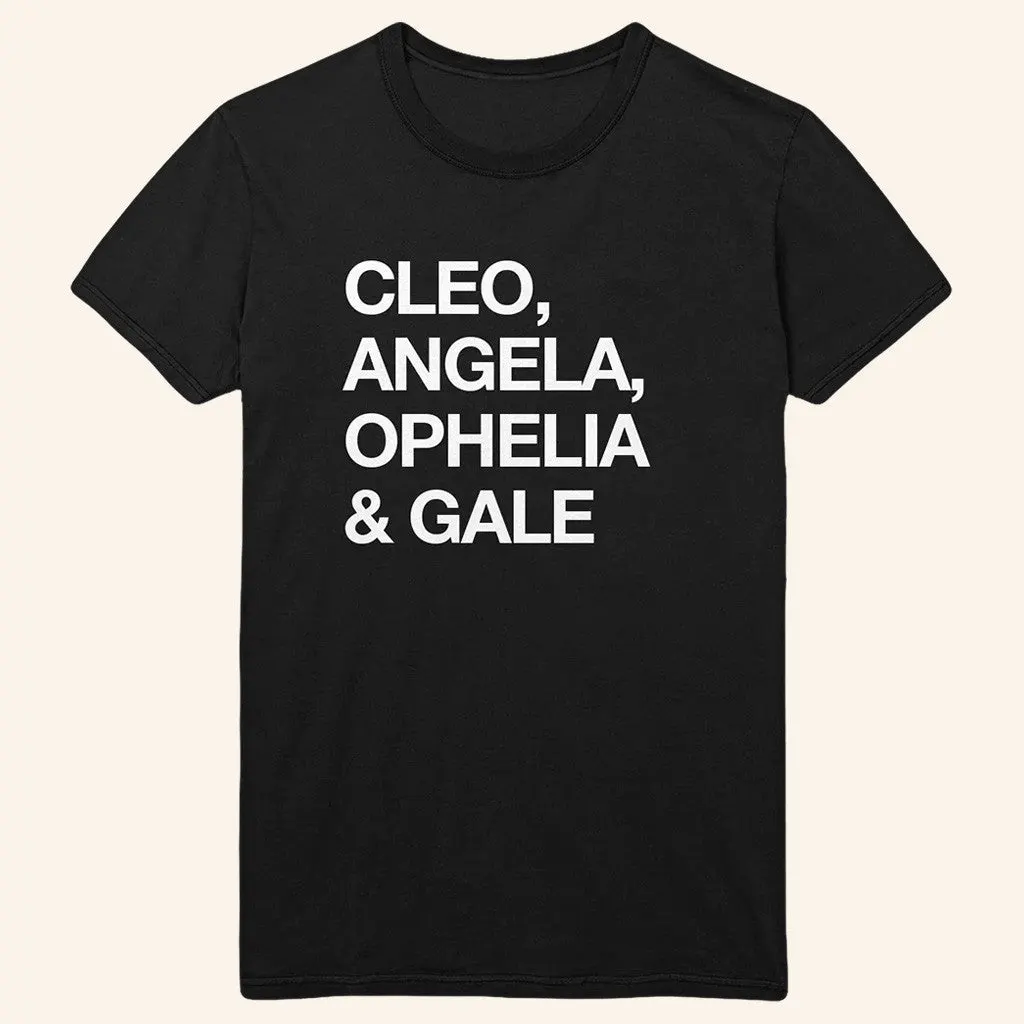 Lumineers Merch Tour 2025 Ladies Names Cleopatra Black TShirt Gifts For Fans