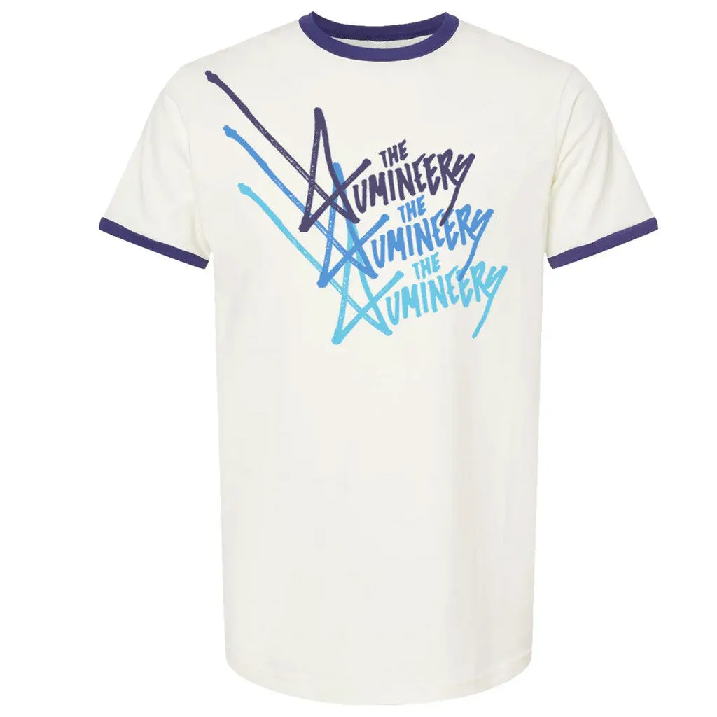 Lumineers Merch Tour 2025 The Lumineers Repeating Logo Ringer TShirt Gifts For Husband