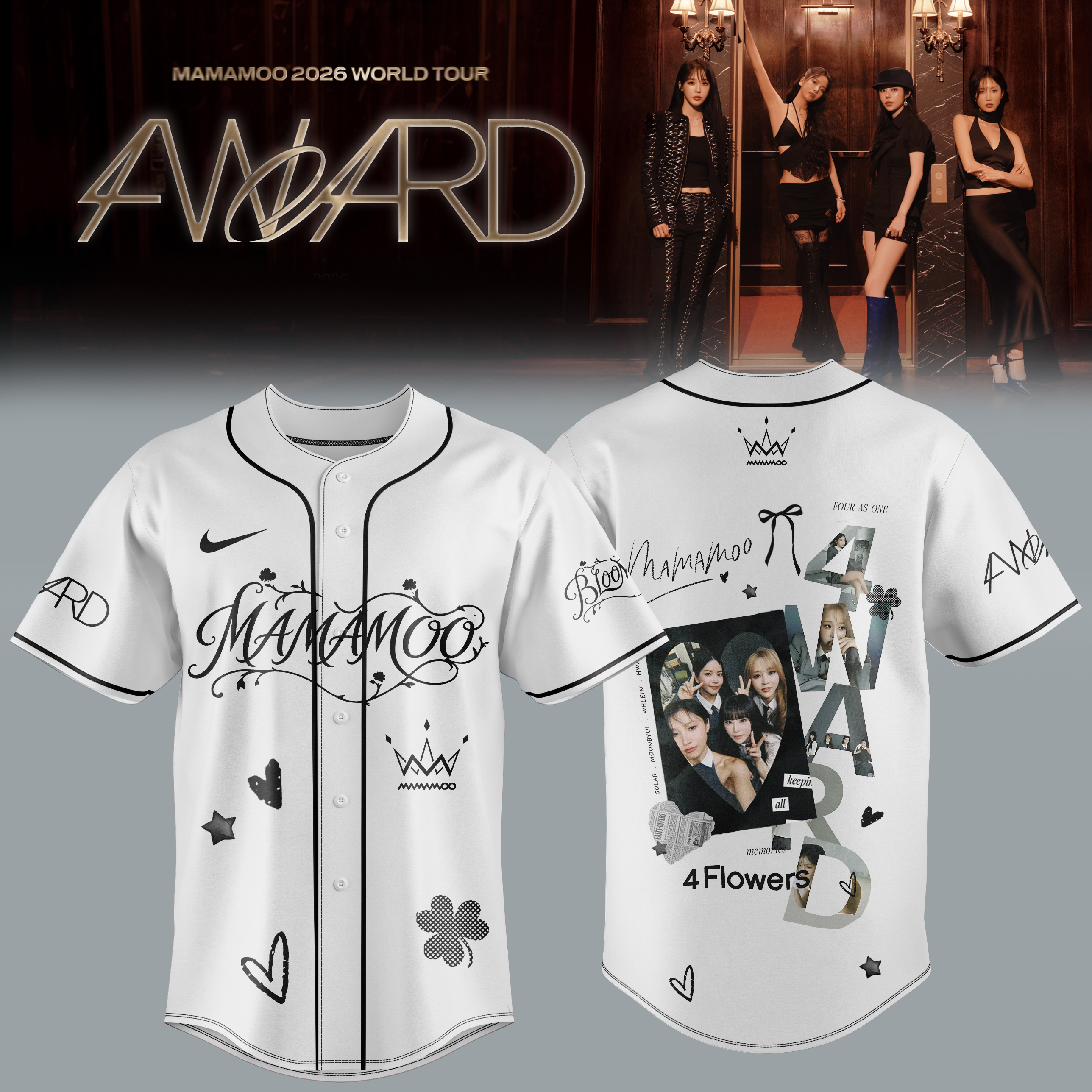 MAMAMOO 2026 4WARD World Tour Premium Baseball Style Jersey