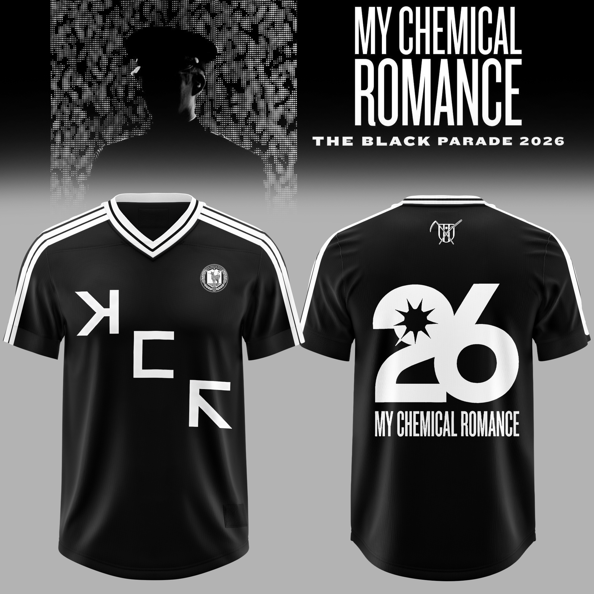 MCR The Black Parade Tour North America 2026 Exclusive Football Jersey Music Fan Apparel 2 - Unicasport MCR The Black Parade Tour North America 2026 Exclusive Football Jersey Music Fan Apparel