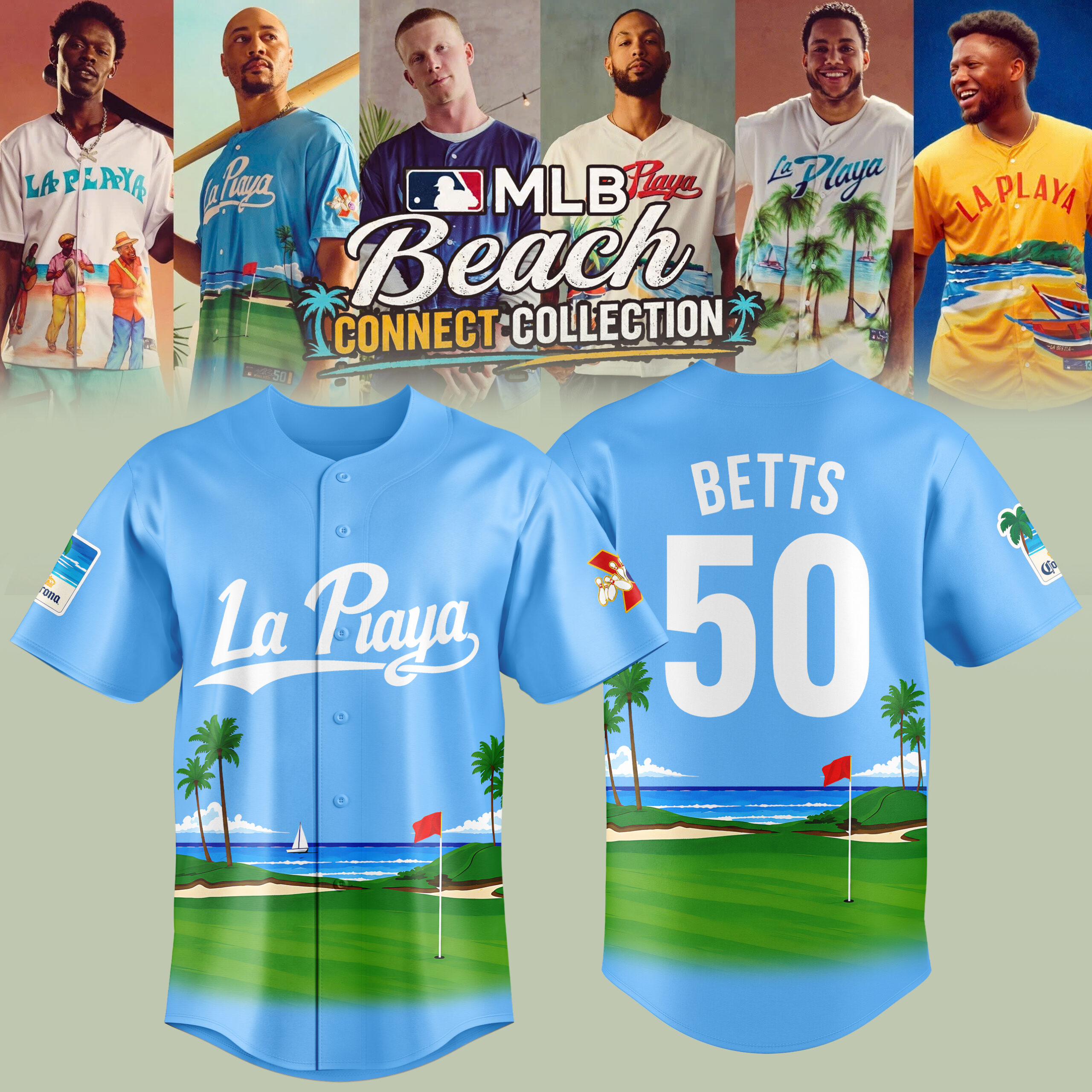 MLB Beach Connect Series Mookie Betts La Playa Limited Baseball Jersey