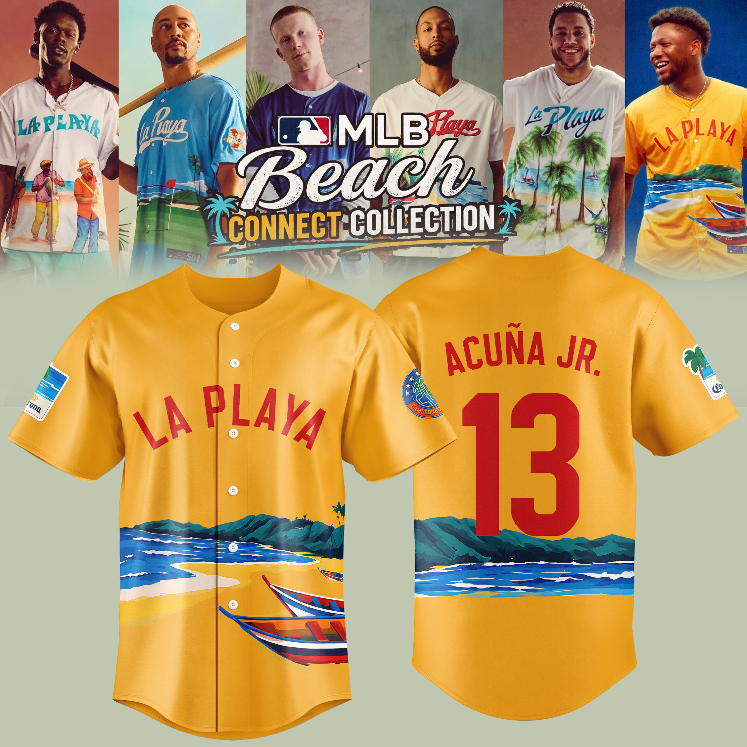 MLB Beach Connect Series Ronald Acuna Jr La Playa Limited Baseball Jersey