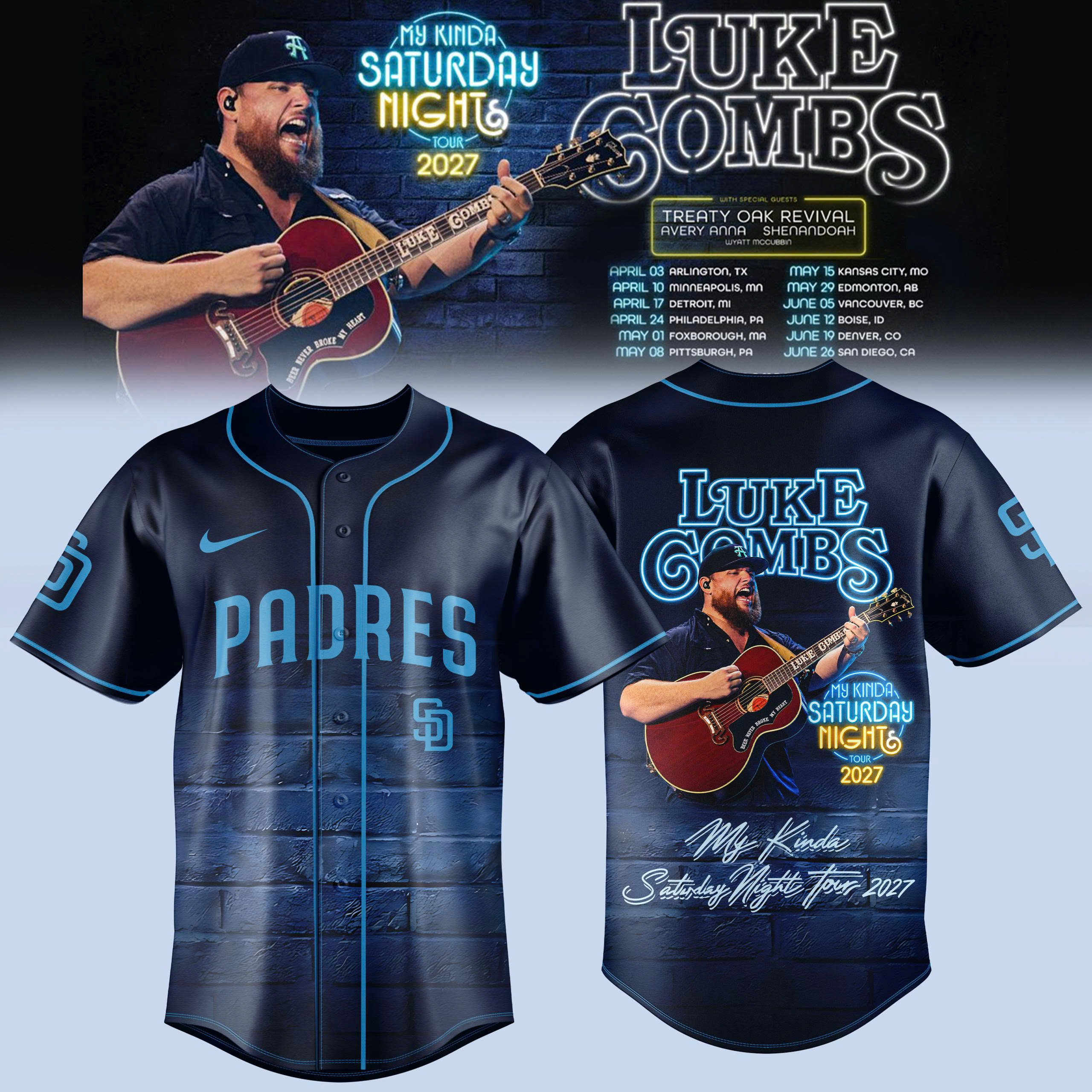 MLB My Kinda Saturday Night Tour 2027 Jersey Edition Baseball Country Music Concert Fan Apparel 2 - Unicasport MLB My Kinda Saturday Night Tour 2027 Jersey Edition Baseball Country Music Concert Fan Apparel