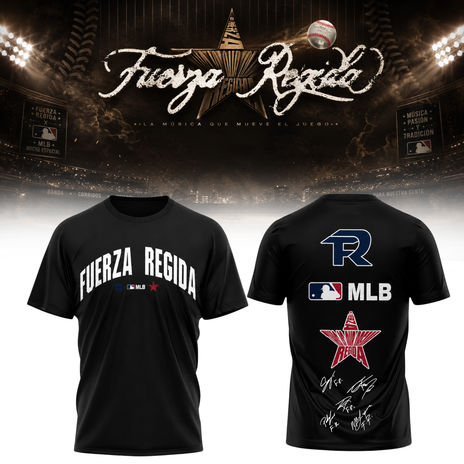 MLB x Fuerza Regida This Is Our Dream Stadium Tour 2026 Graphic T Shirt Collection