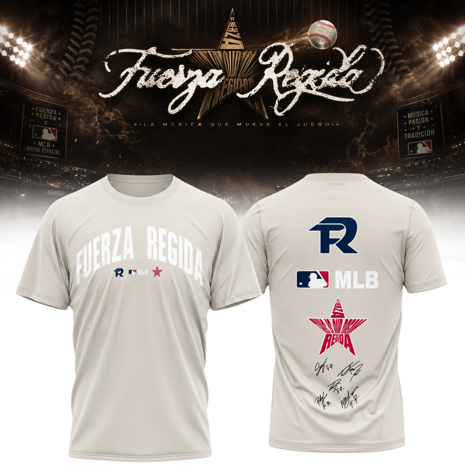 MLB x Fuerza Regida This Is Our Dream Stadium Tour 2026 Official Graphic T Shirt
