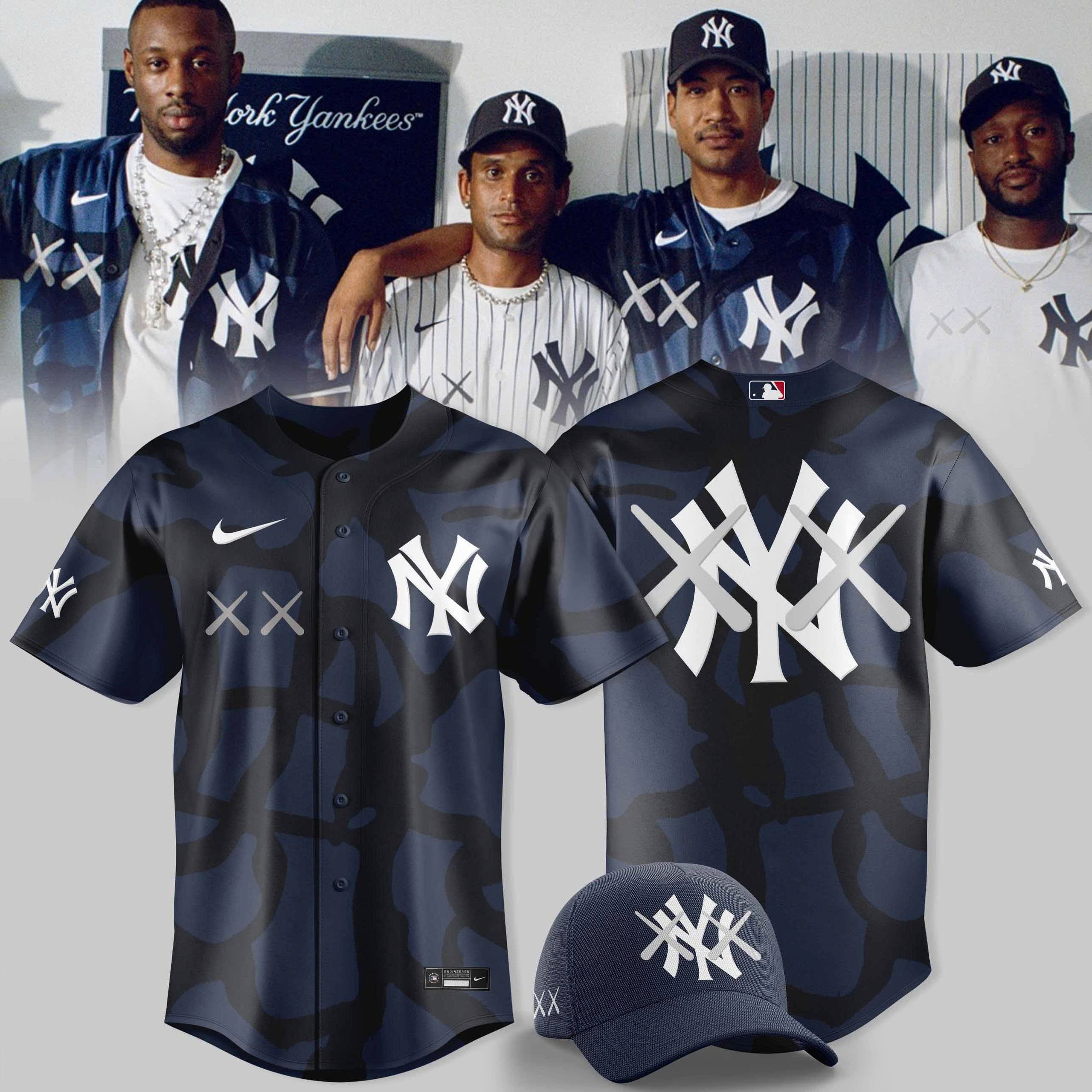 MLB x KAWS Blackout Limited Edition Baseball Jersey for Fans