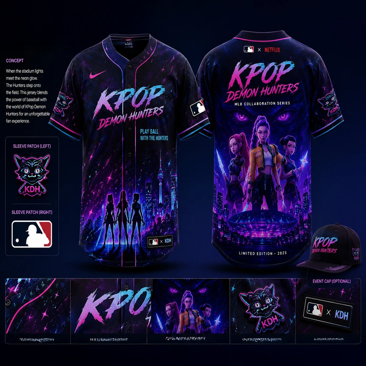 MLB x KPop Demon Hunters Limited Baseball Jersey Fan Collection
