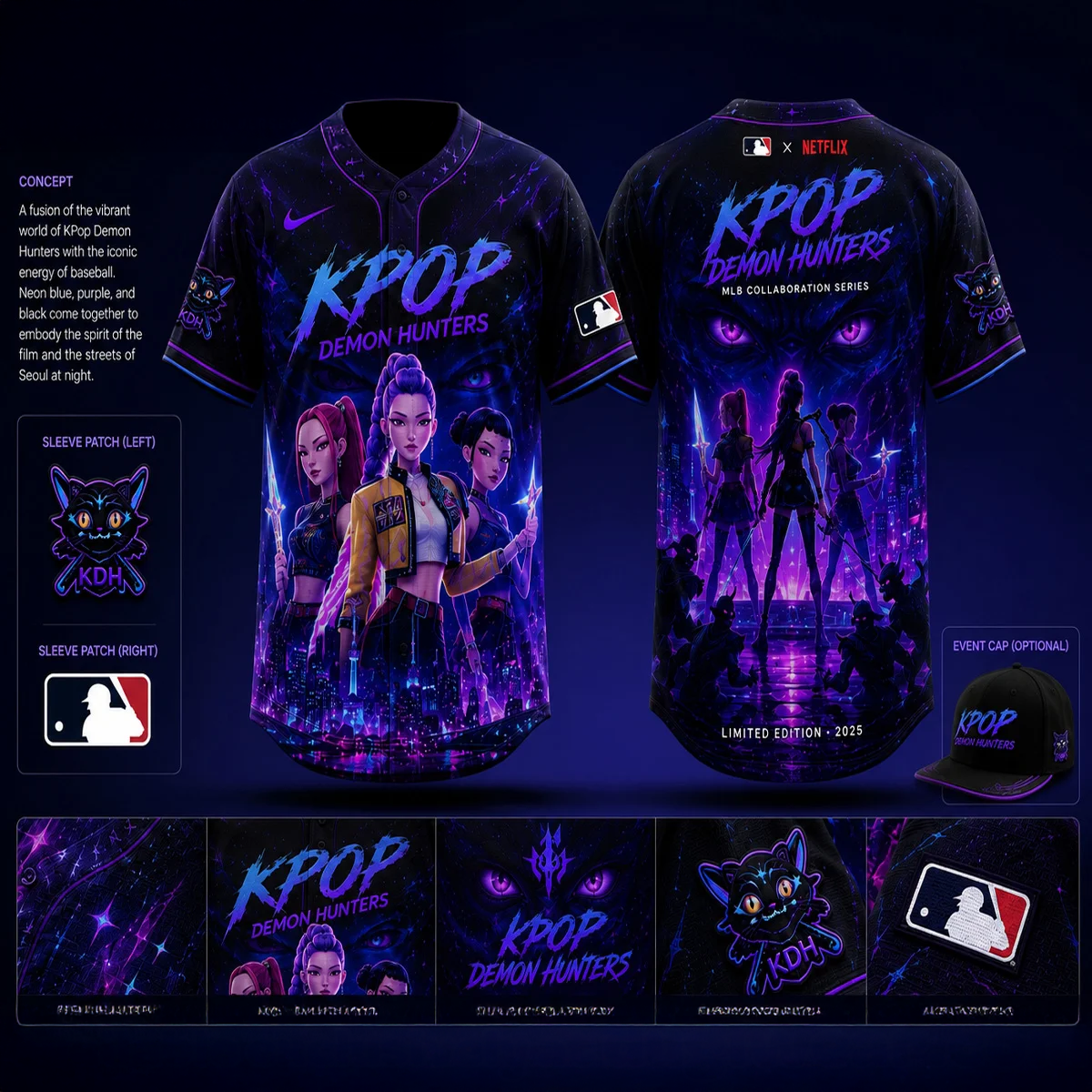 MLB x KPop Demon Hunters Official Baseball Jersey Collection
