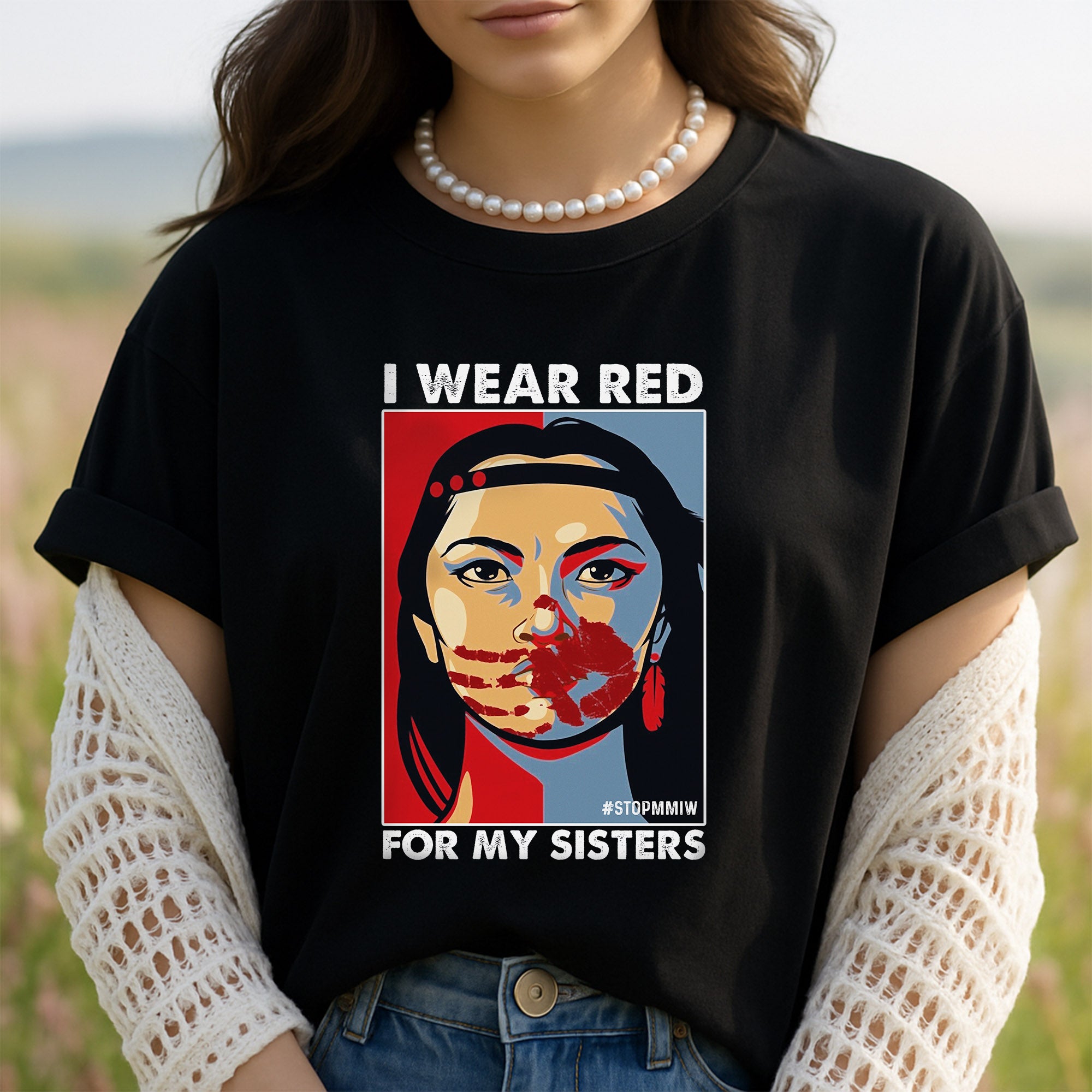 MMIW I Wear Red For My Sister Woman Red Hand Unisex TShirtHoodieSweatshirt