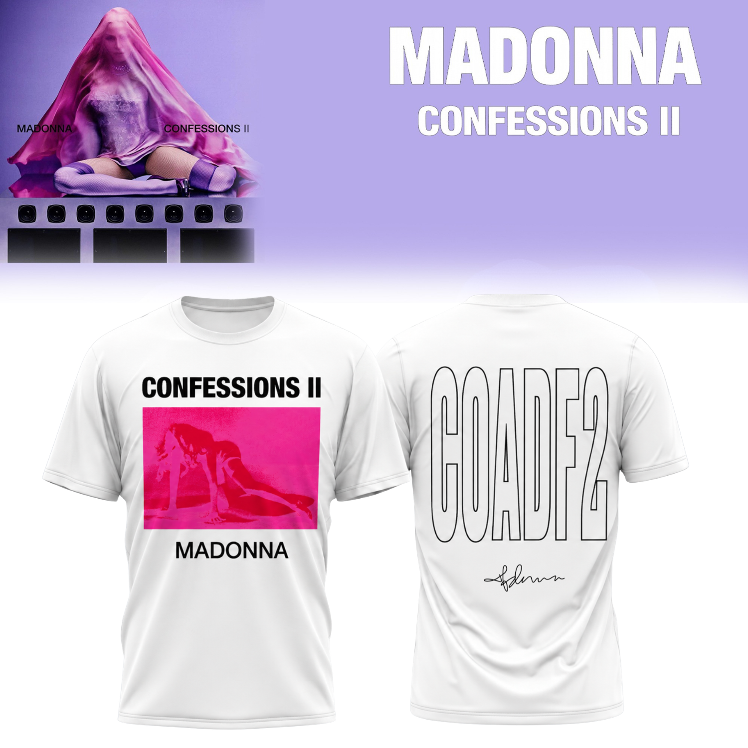 Madonna Confessions II Album Limited Edition Graphic T Shirt1
