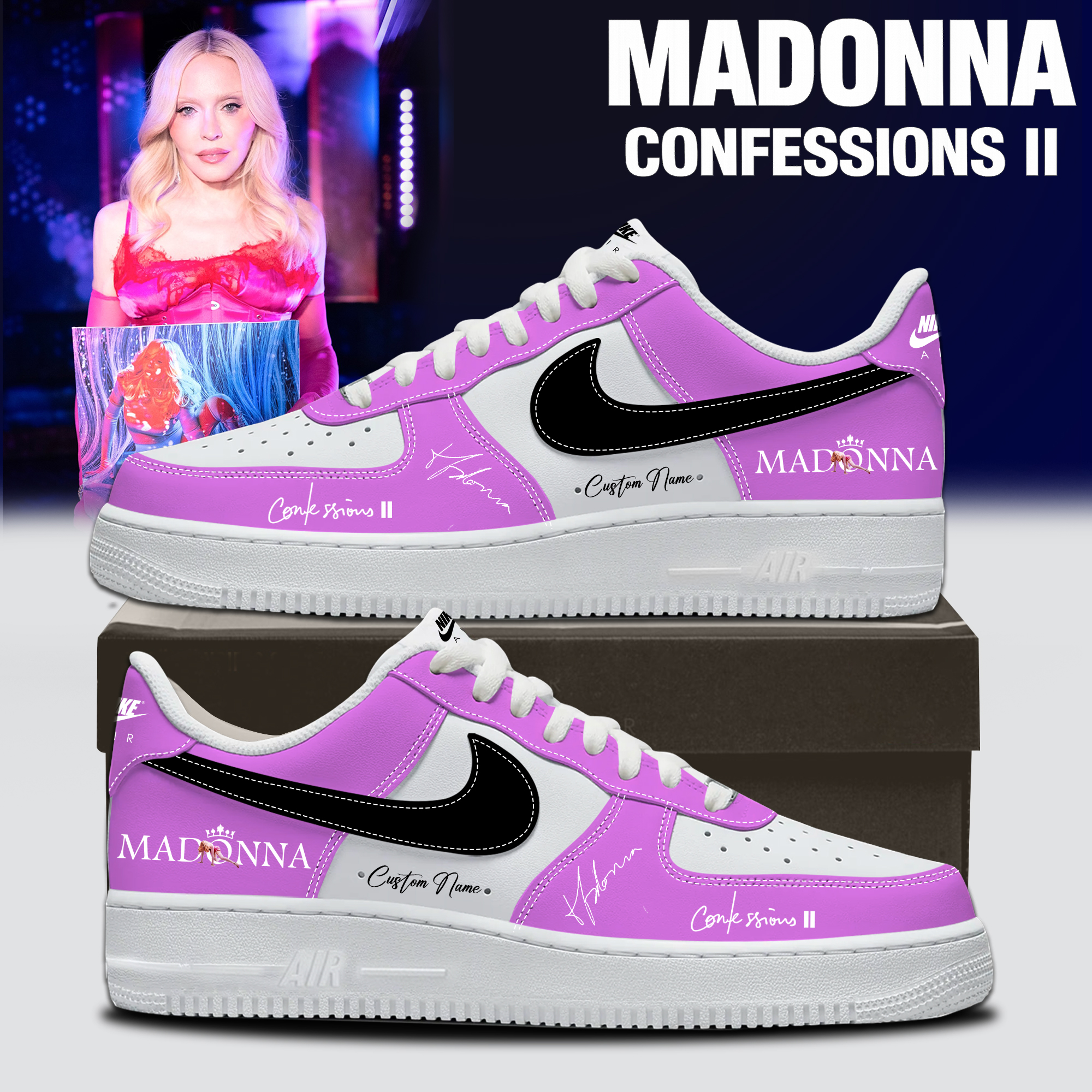 Madonna Confessions II Album Limited Edition Signature Air Force One Sneakers Classic Edition