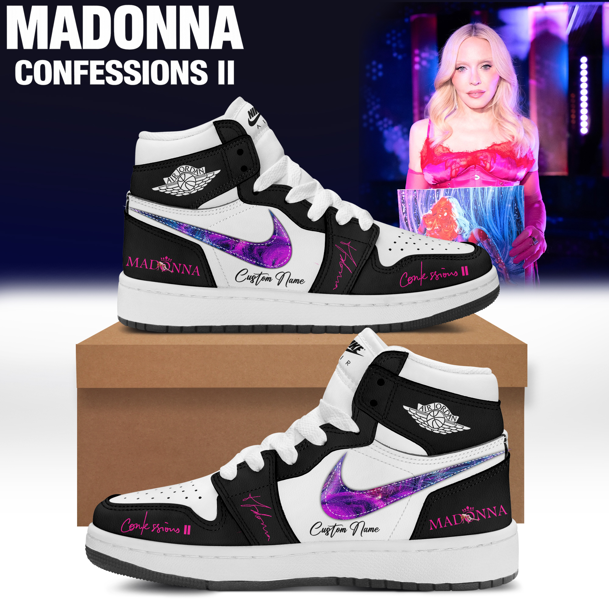 Madonna Confessions II Album Limited Edition Signature Air Jordan One Sneakers Signature Edition