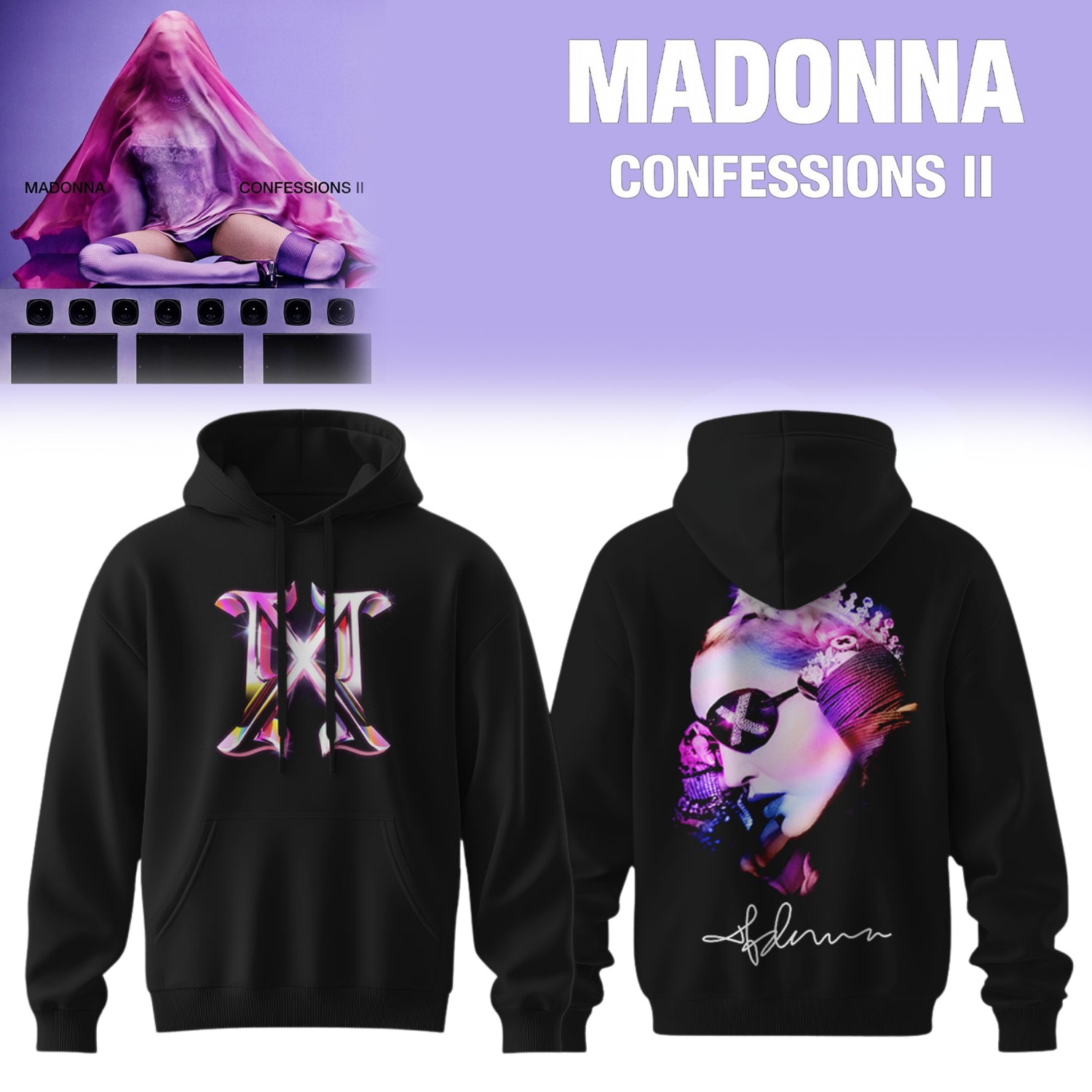Madonna Confessions II Album Limited Edition Signature Pullover Hoodie