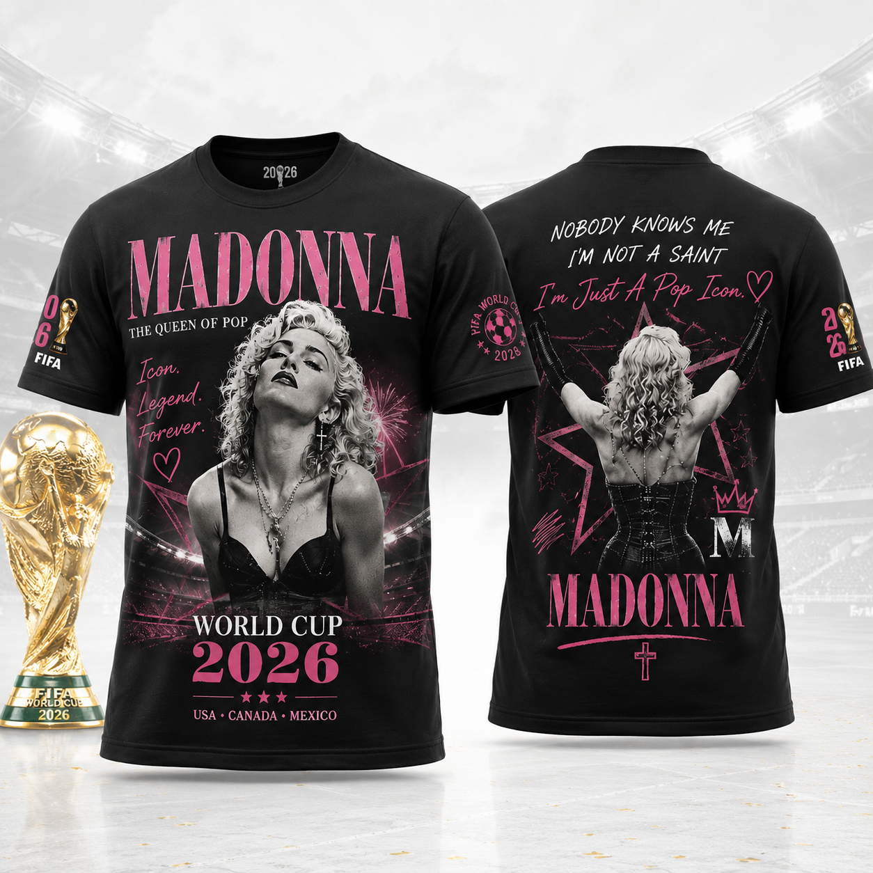 Madonna World Cup 2026 Fan Shirt Queen Of Pop Football Celebration T Shirt