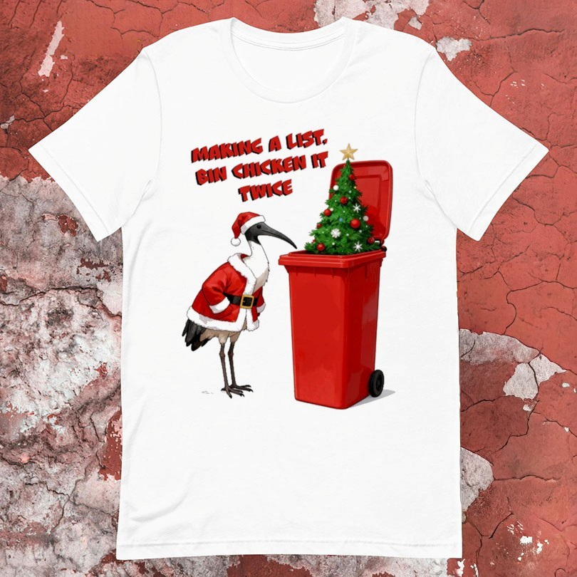 Making A List Bin Chicken It Twice Xmas Holiday Christmas Tree Tshirts
