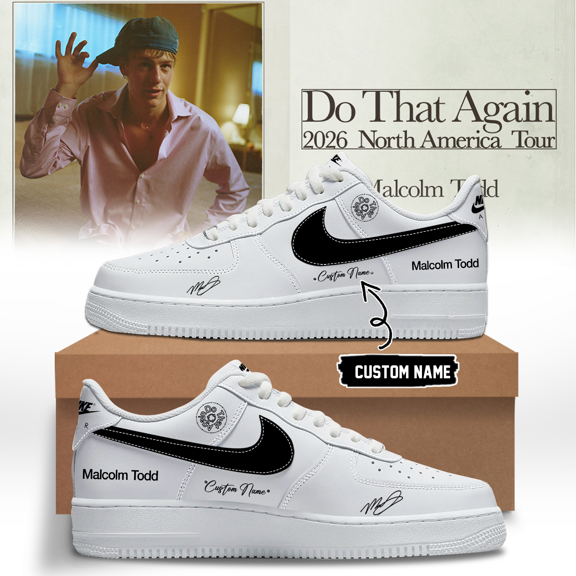 Malcolm Todd Do That Again Tour Signed Artist Collection Sneakers