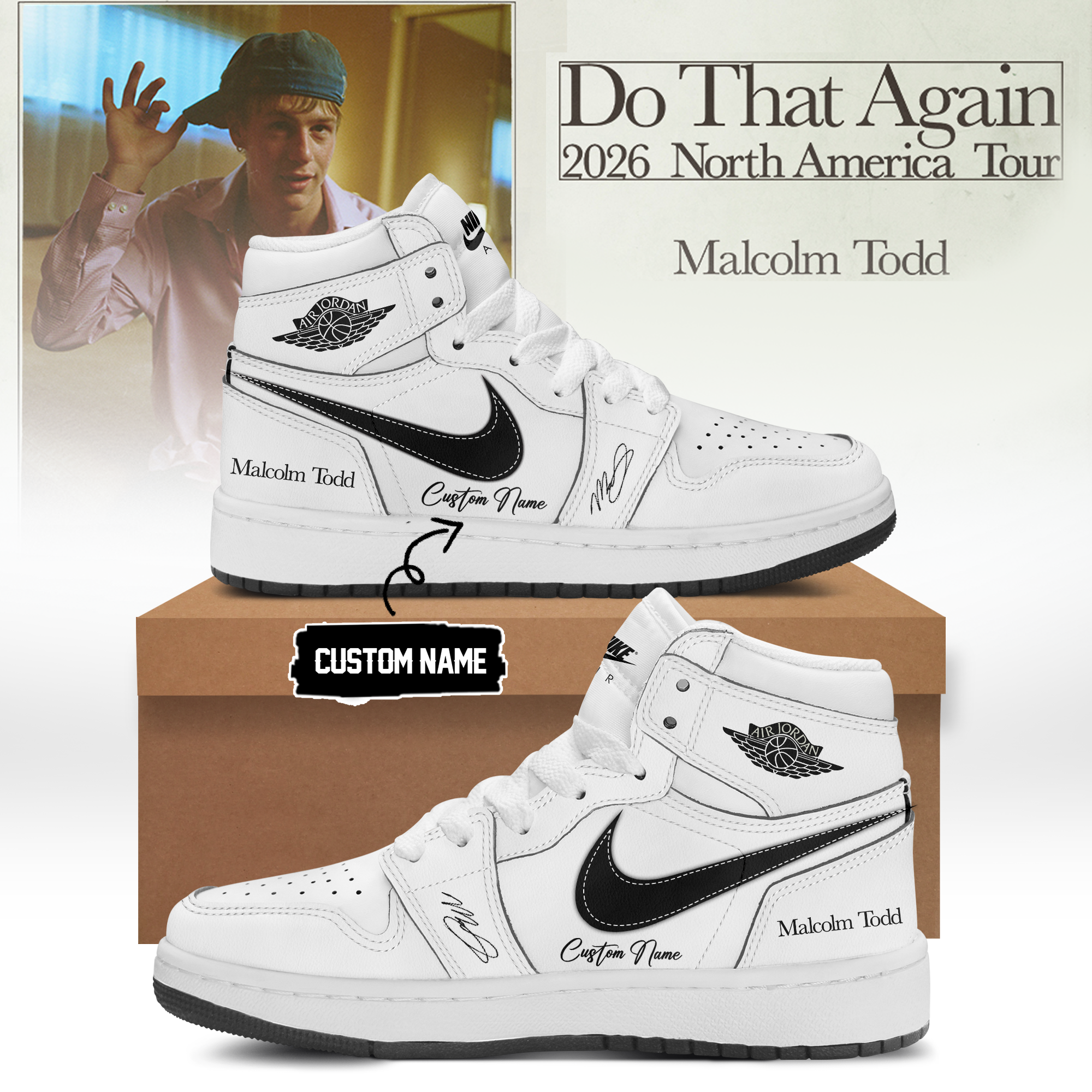 Malcolm Todd Do That Again Tour Signed Artist Fan Sneakers