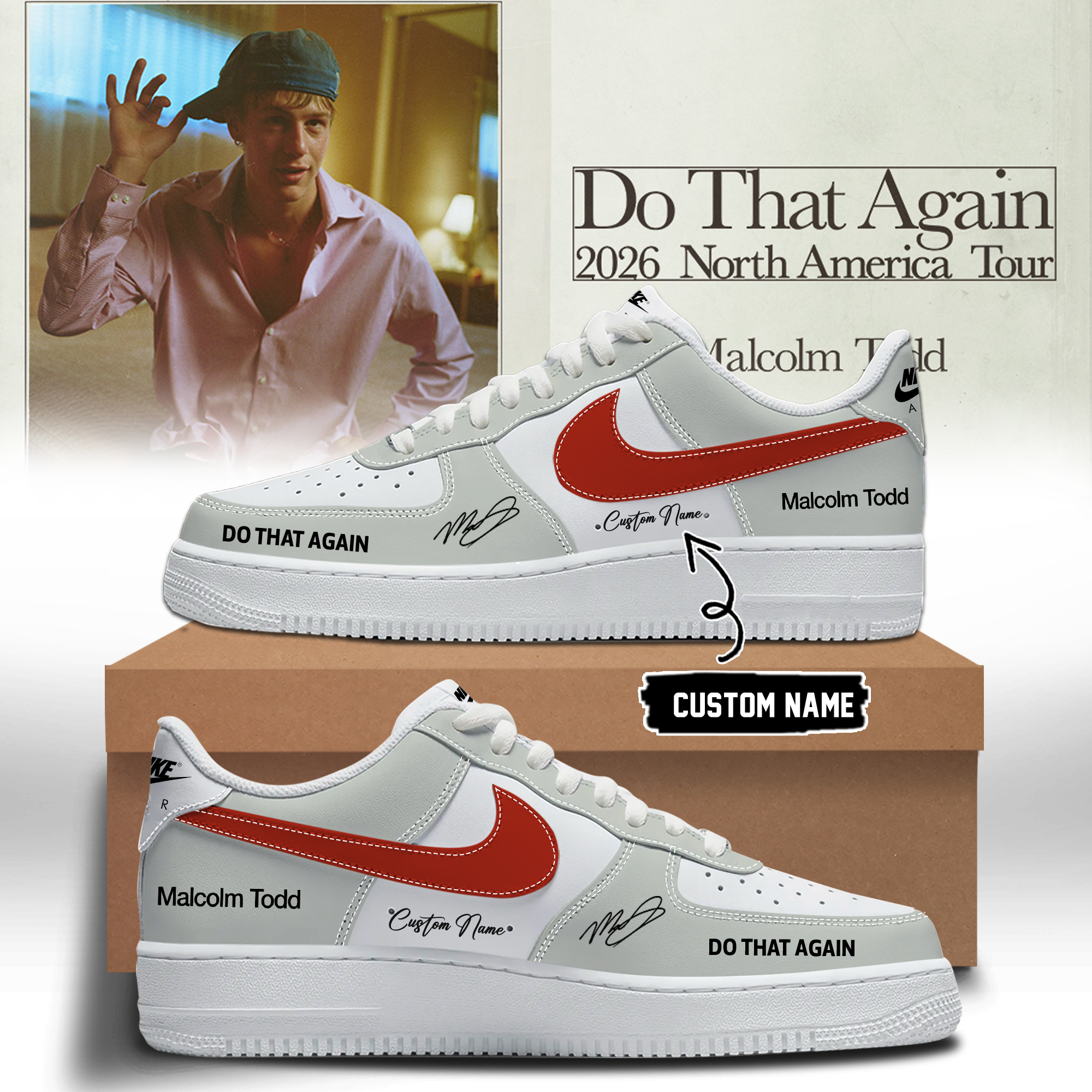 Malcolm Todd Do That Again Tour Signed Concert Sneakers Merchandise