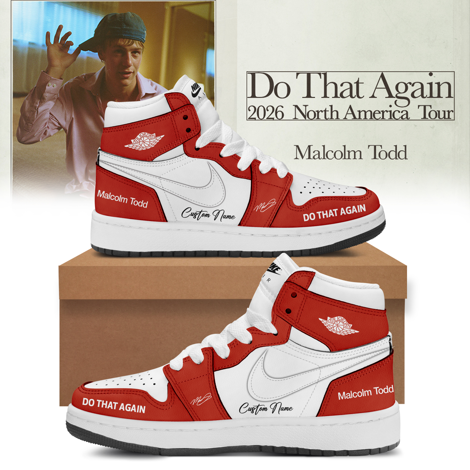 Malcolm Todd Do That Again Tour Signed Exclusive Fan Sneakers