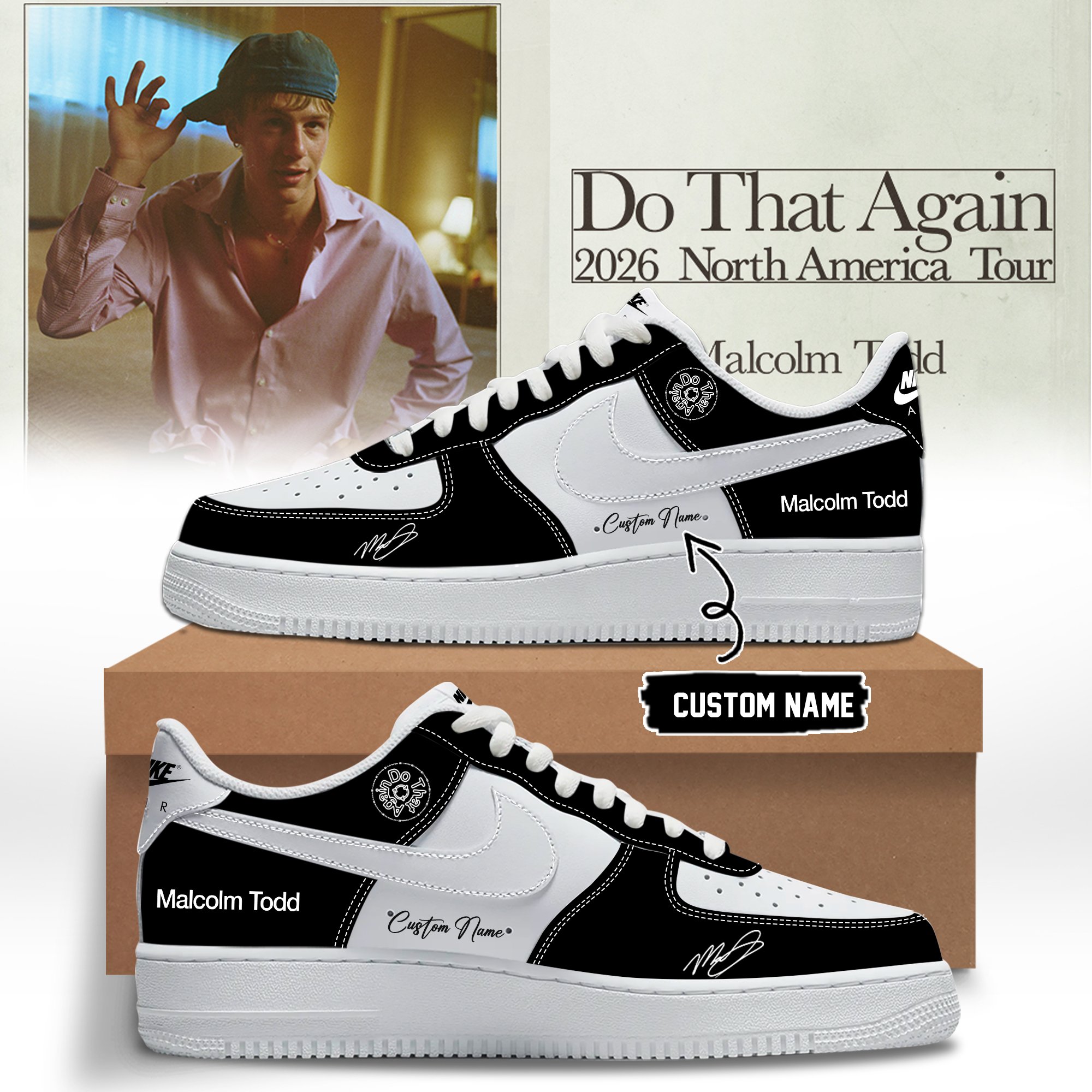 Malcolm Todd Do That Again Tour Signed Exclusive Merchandise Sneakers